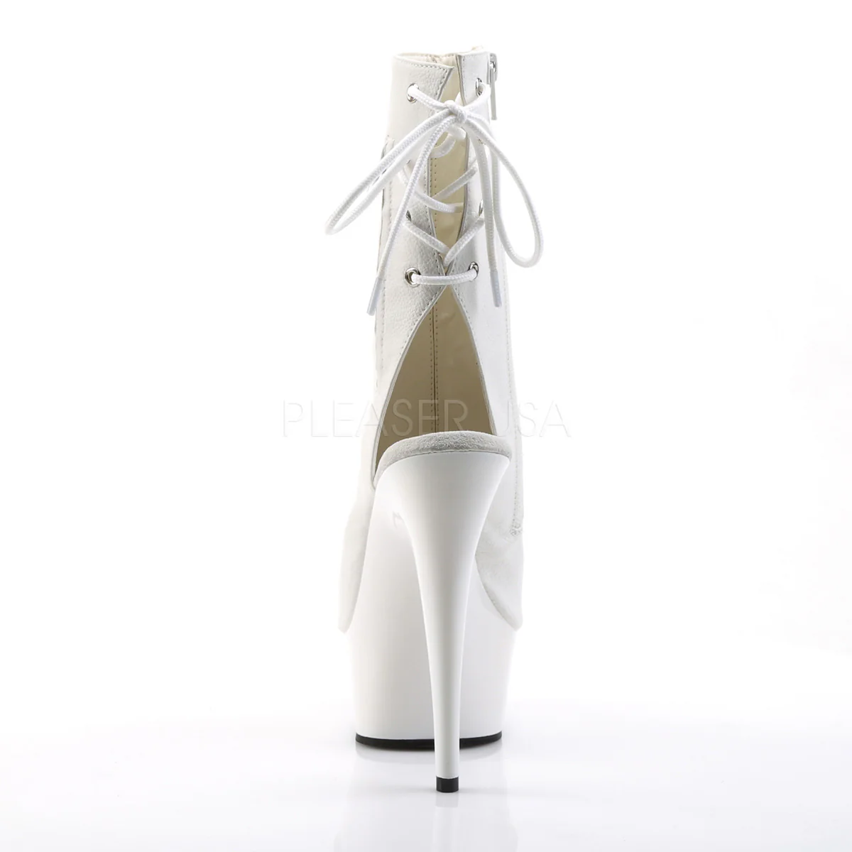 DELIGHT-1018  White Faux Leather/White - Image 4
