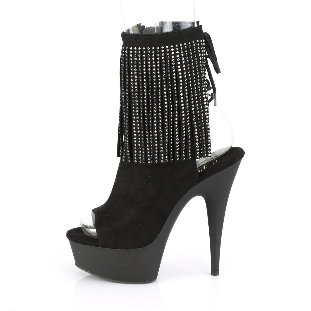 DELIGHT-1018RSF  Black Faux Suede/Black Matte - Image 3