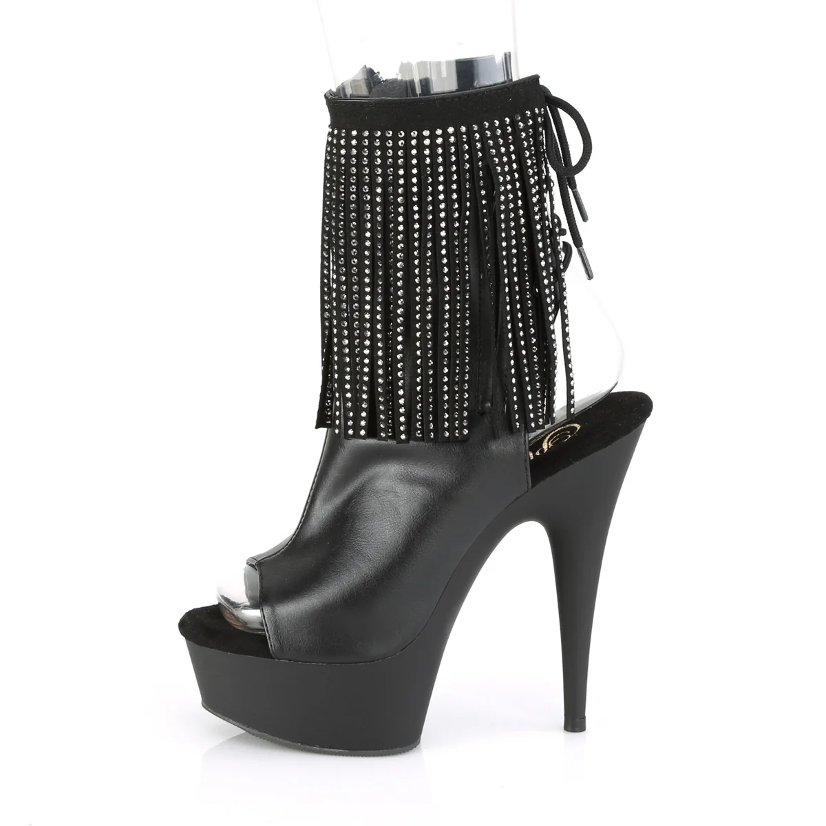 DELIGHT-1018RSF  Black Faux Leather/Black Matte - Image 3