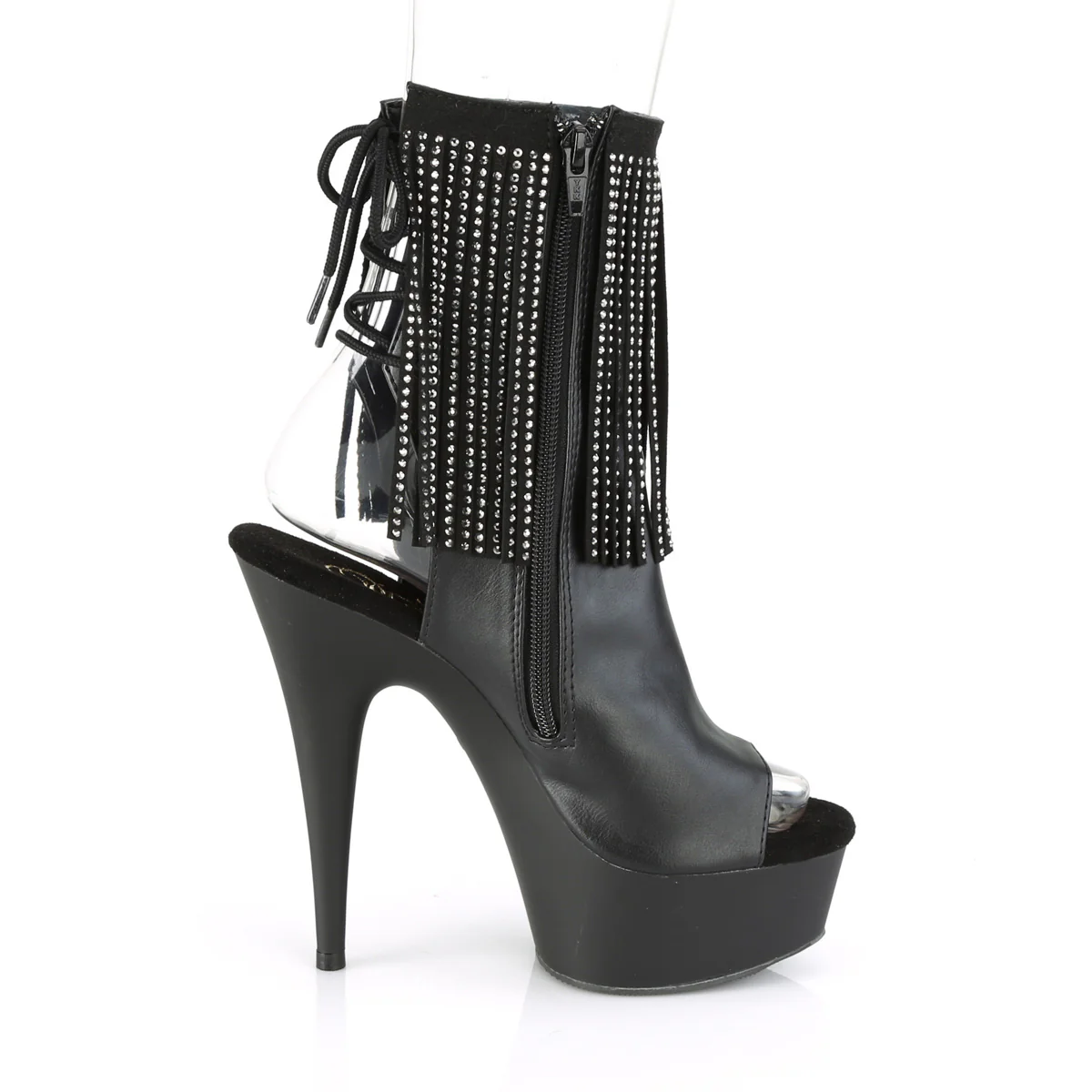 DELIGHT-1018RSF  Black Faux Leather/Black Matte - Image 5
