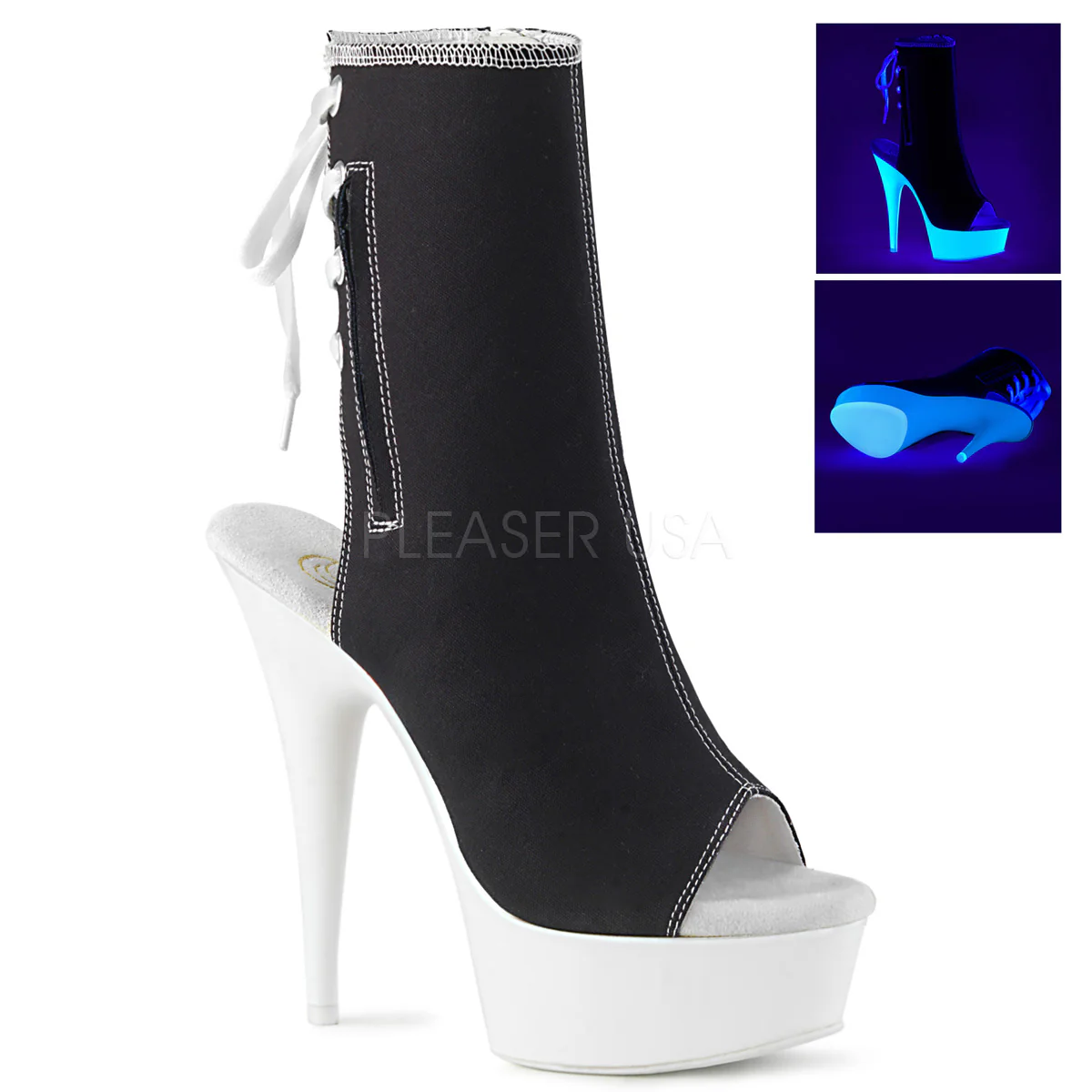 DELIGHT-1018SK Black Canvas/Neon White