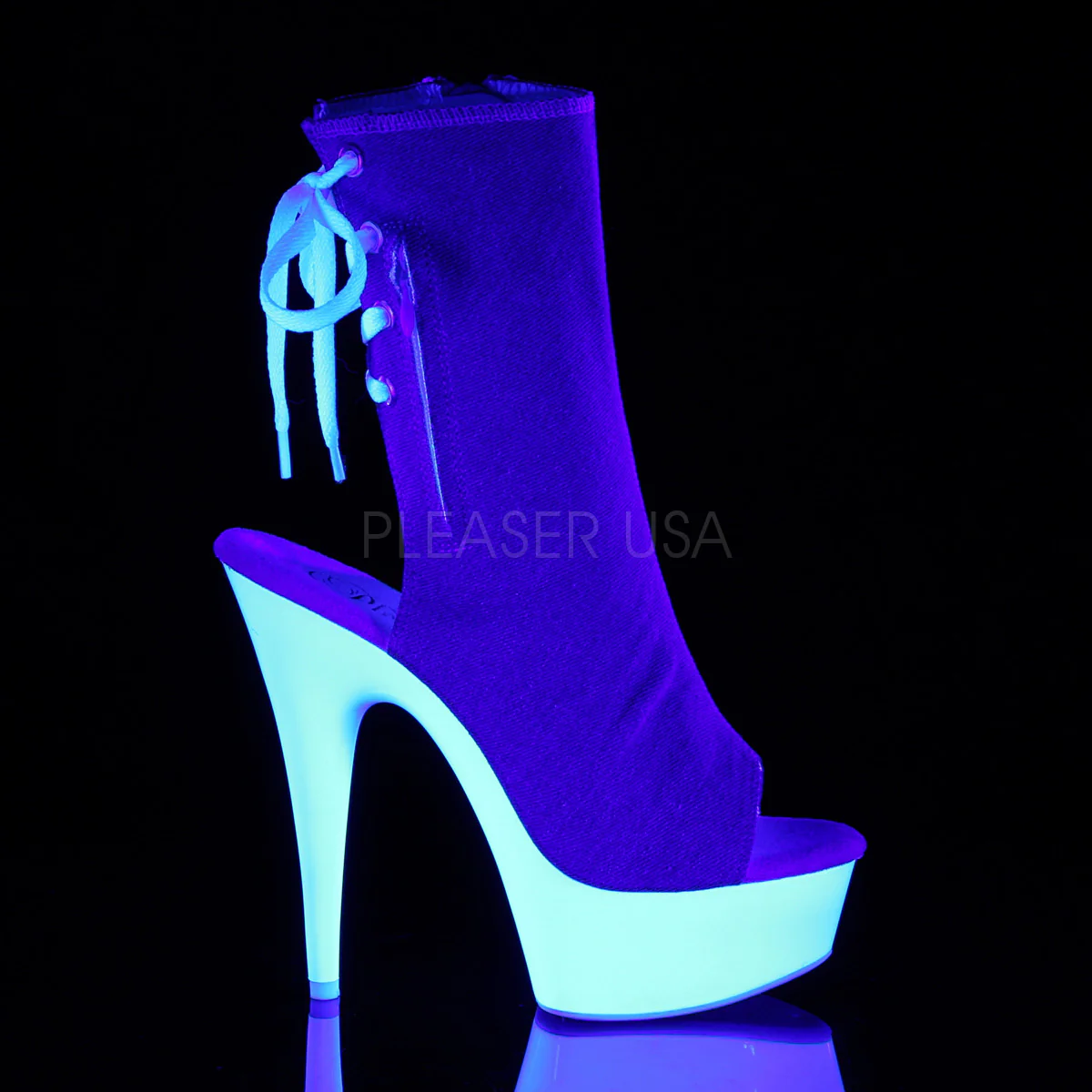 DELIGHT-1018SK  Denim Blue Canvas/Neon White - Image 4