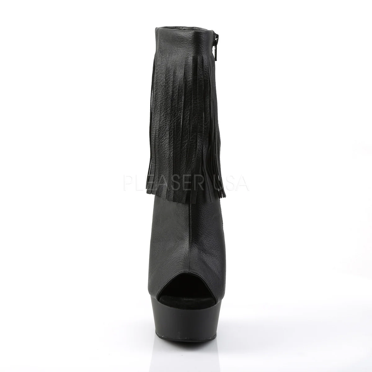 DELIGHT-1019  Black Faux Leather/Black Matte - Image 2
