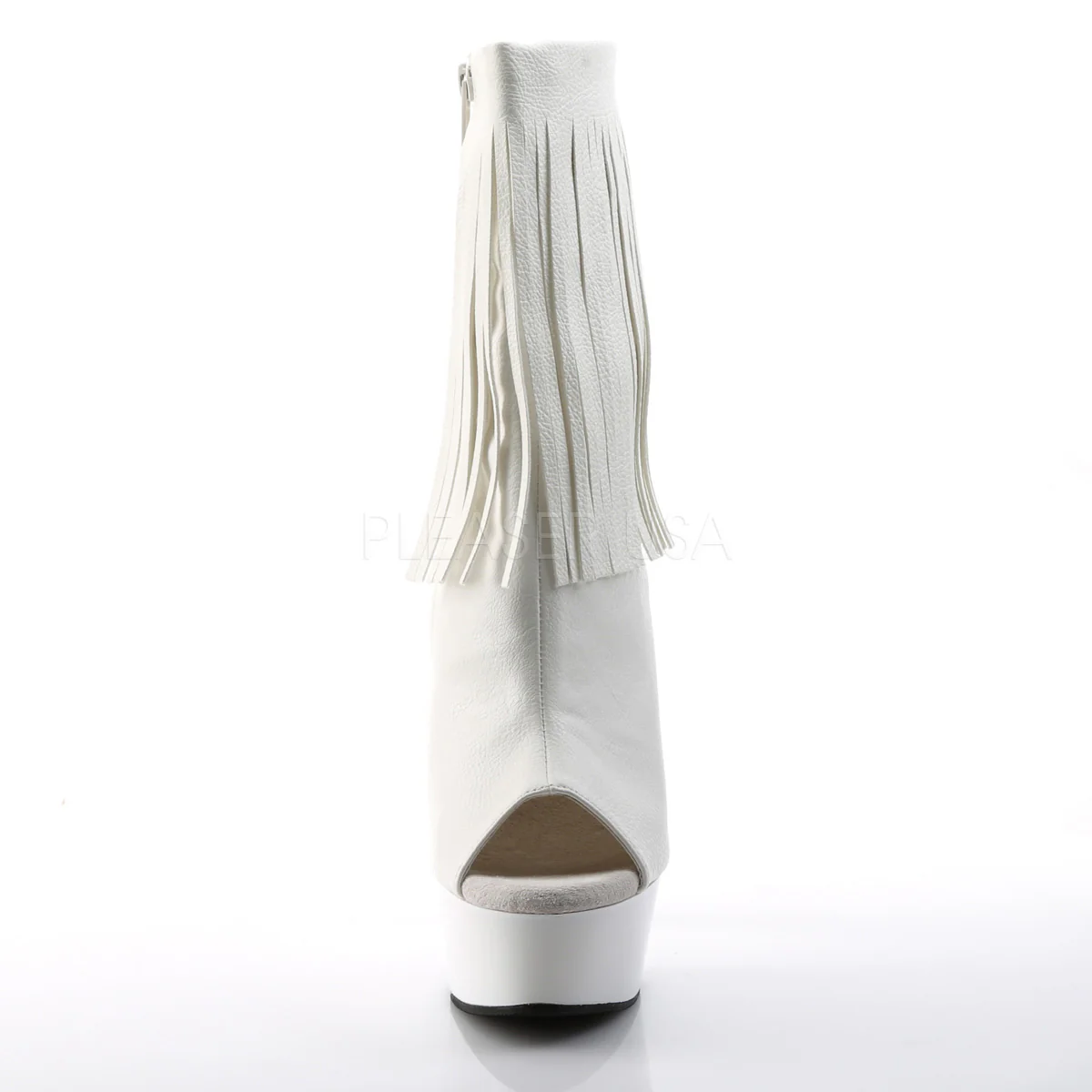 DELIGHT-1019 White Faux Leather/White - Image 2
