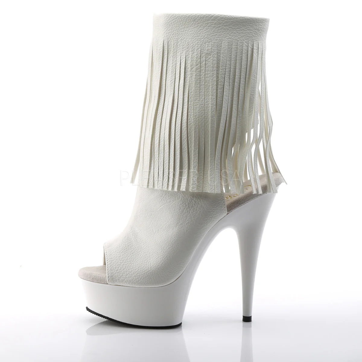 DELIGHT-1019 White Faux Leather/White - Image 3