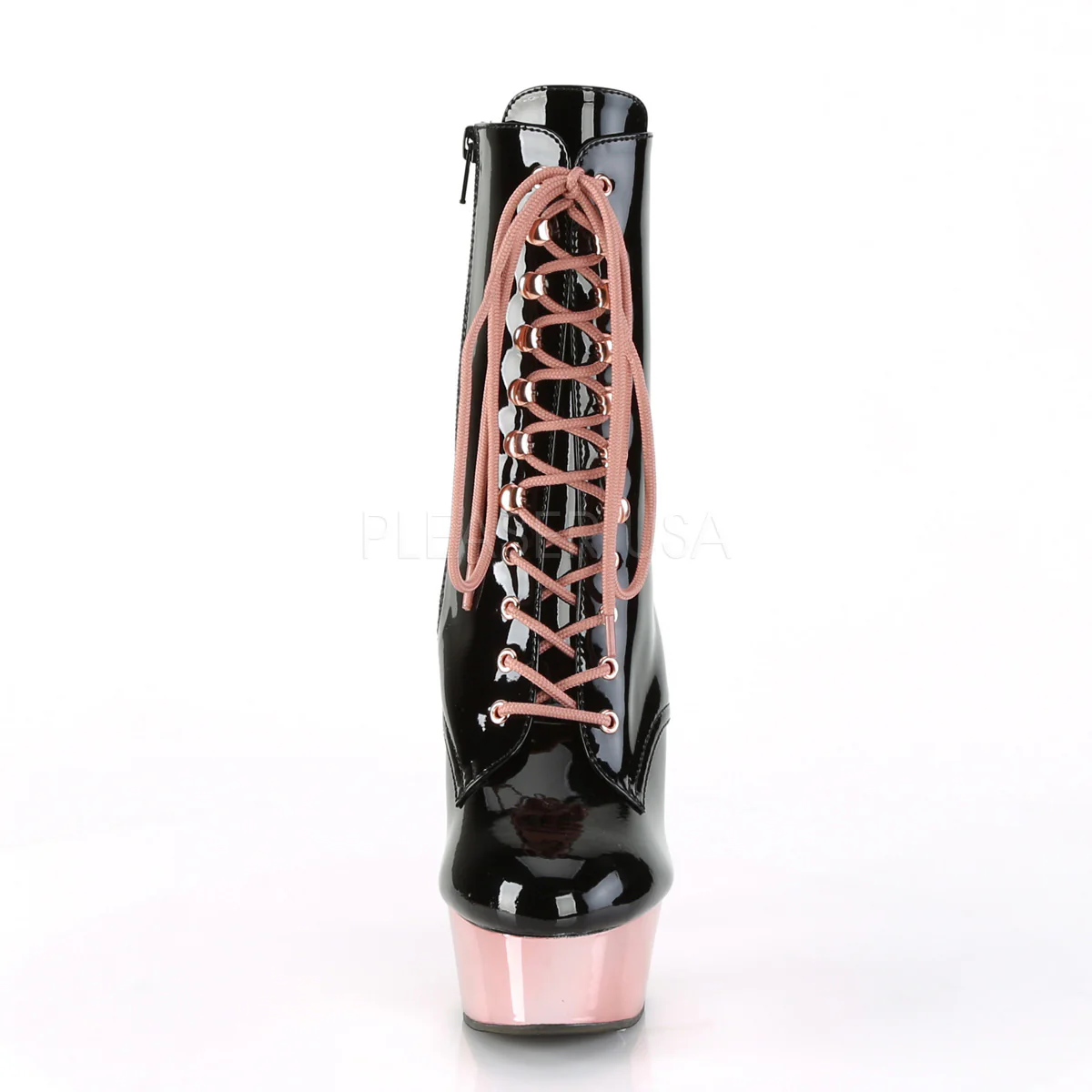 DELIGHT-1020 Black Patent/Rose Gold Chrome - Image 2