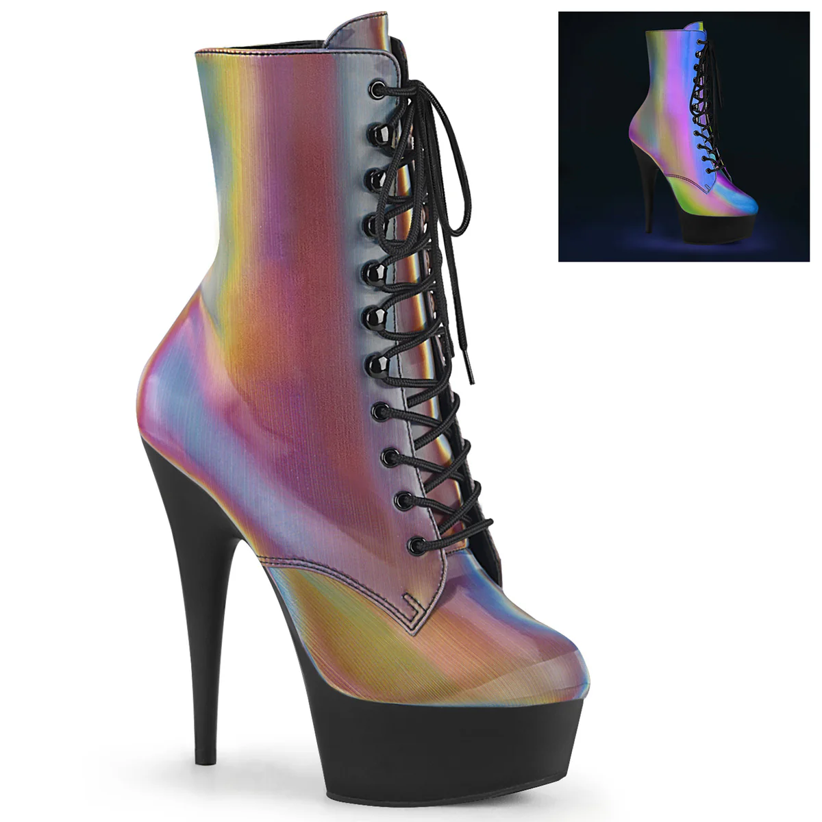 DELIGHT-1020REFL  Rainbow Reflective/Black Matte
