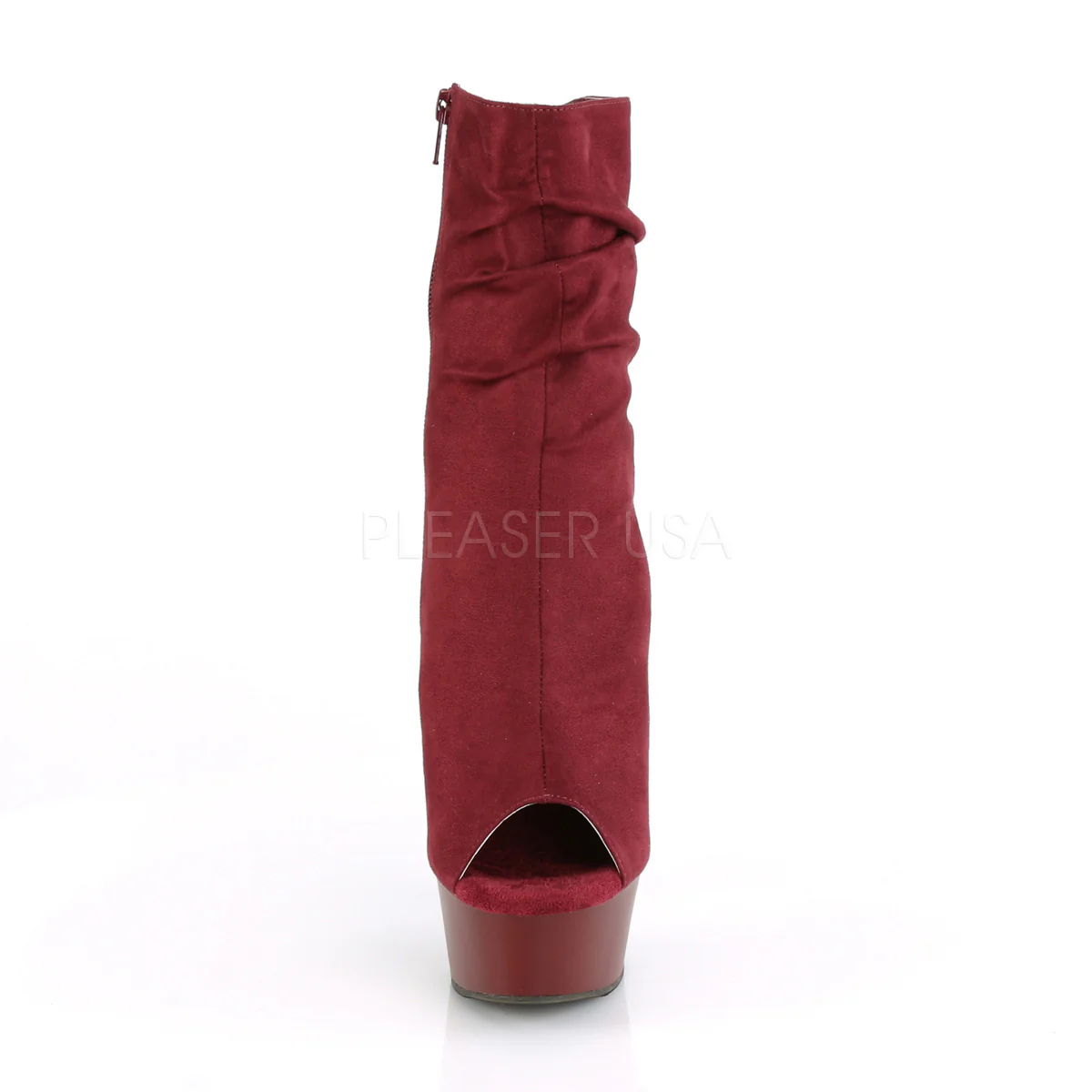DELIGHT-1031  Burgundy Faux Suede/Burgundy Matte - Image 2