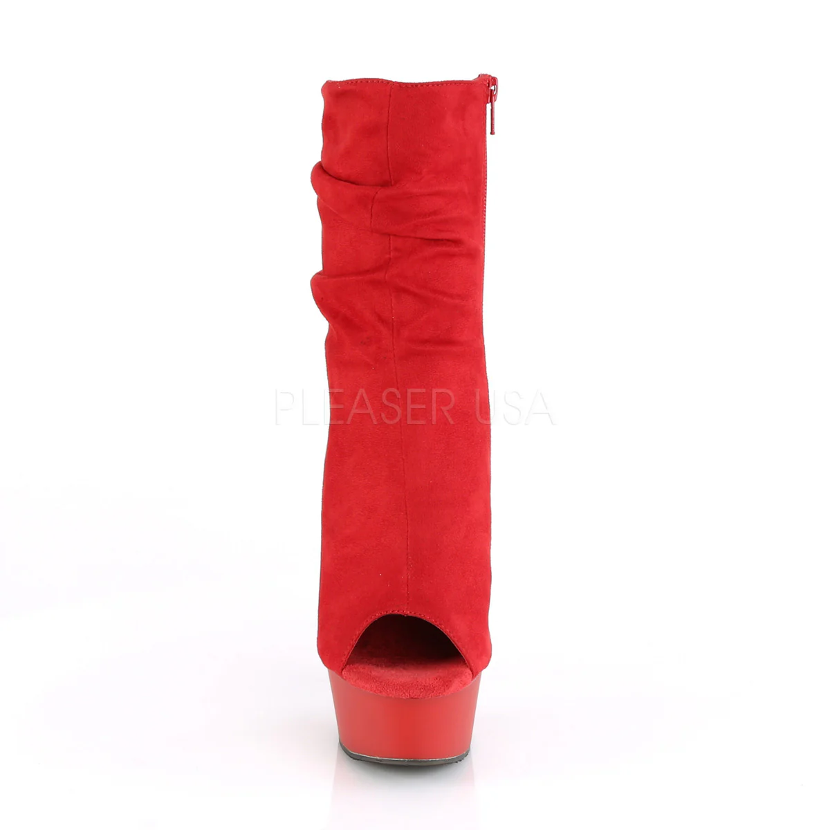 DELIGHT-1031  Red Faux Suede/Red Matte - Image 2