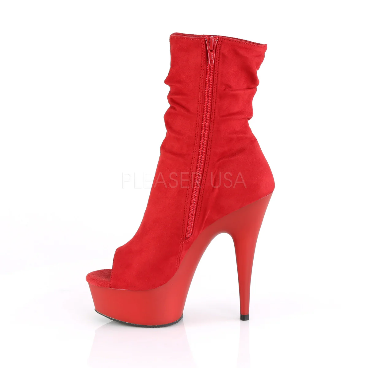 DELIGHT-1031  Red Faux Suede/Red Matte - Image 3
