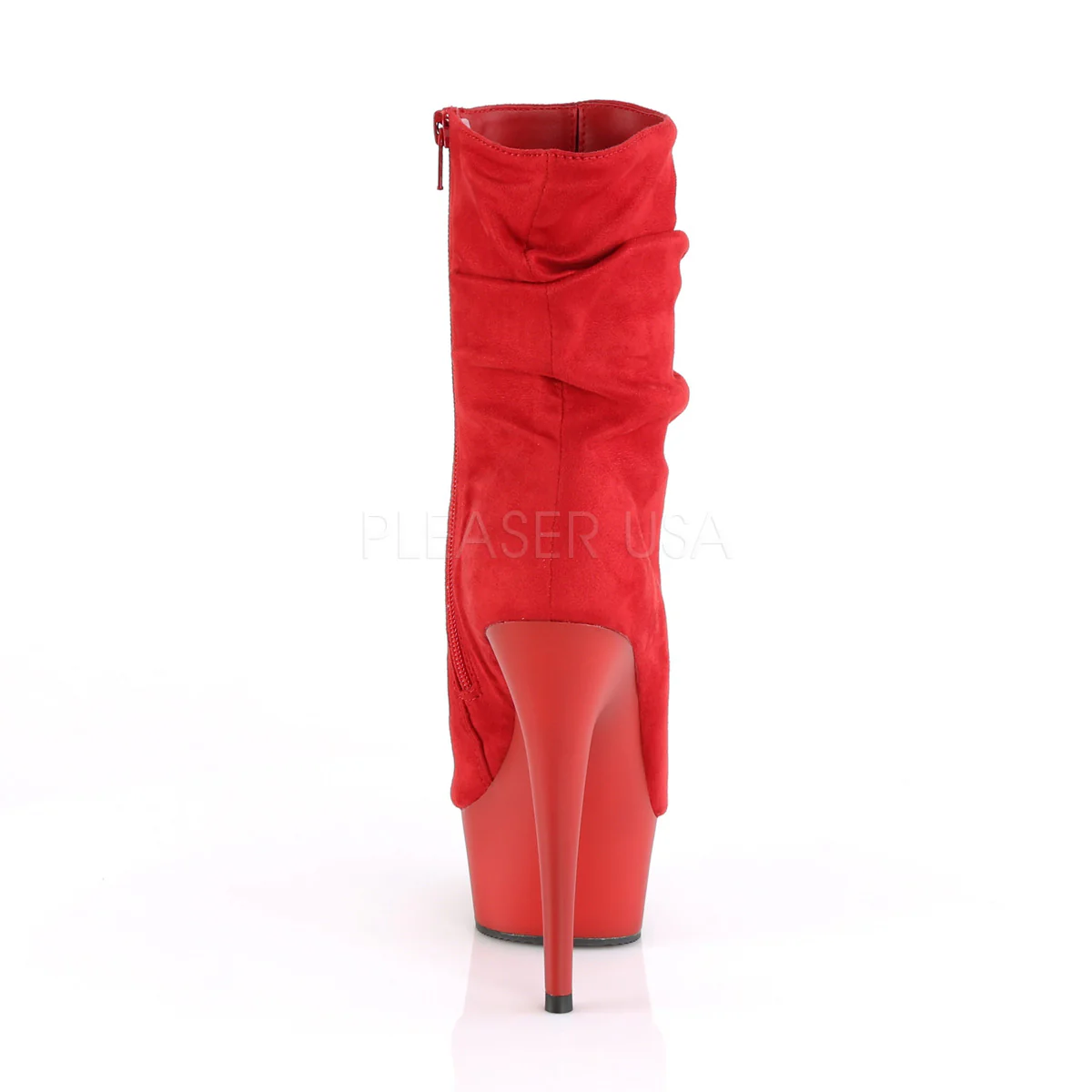 DELIGHT-1031  Red Faux Suede/Red Matte - Image 4
