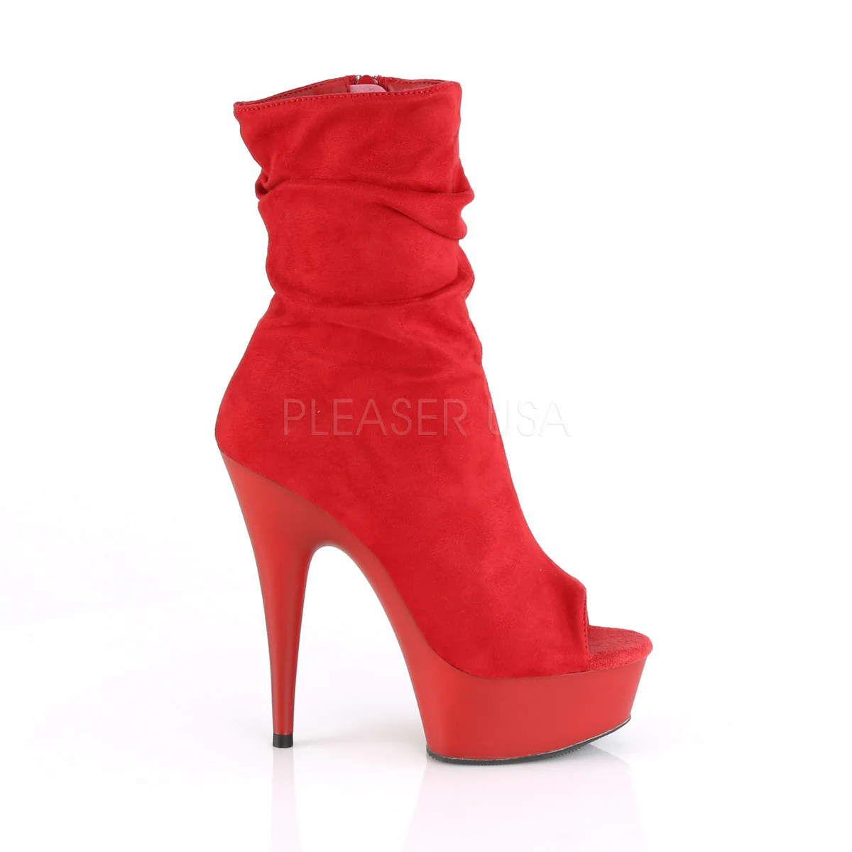 DELIGHT-1031  Red Faux Suede/Red Matte - Image 5