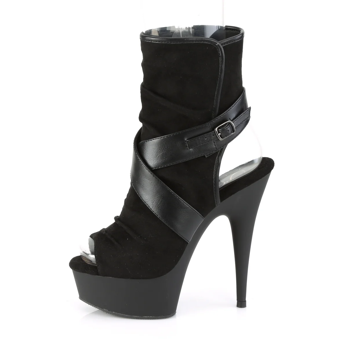 DELIGHT-1034 Black Faux Suede-Faux Leather/Black Matte - Image 3