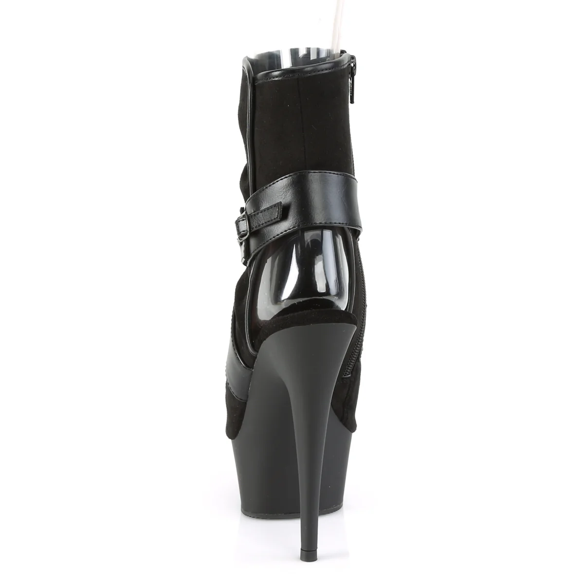 DELIGHT-1034 Black Faux Suede-Faux Leather/Black Matte - Image 4