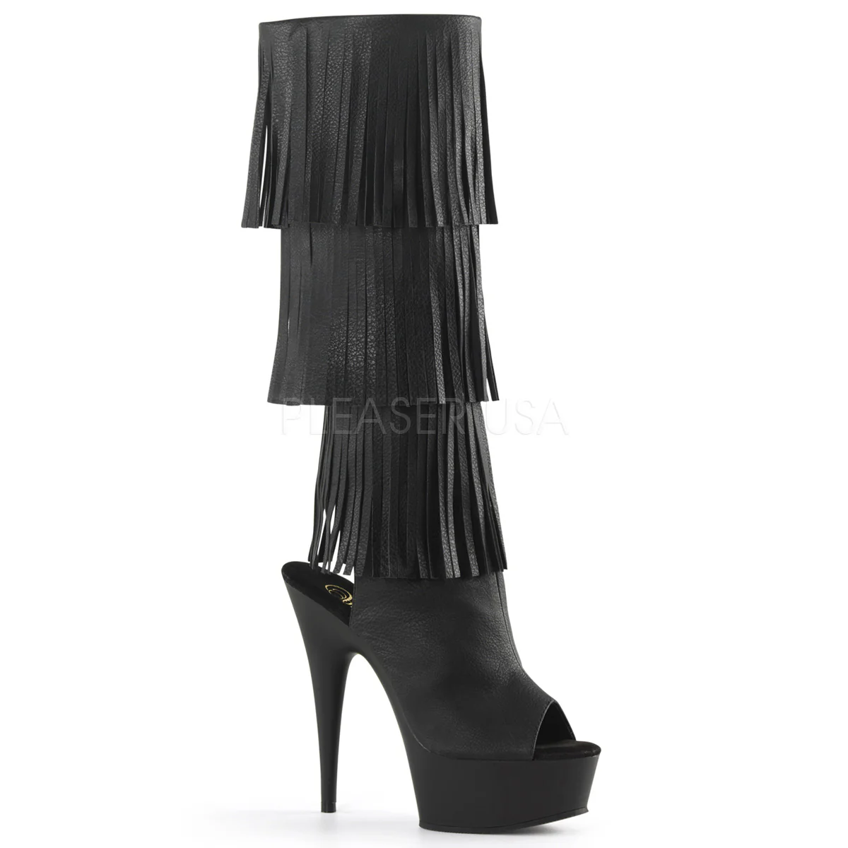 DELIGHT-2019-3 Black Faux Leather/Black Matte