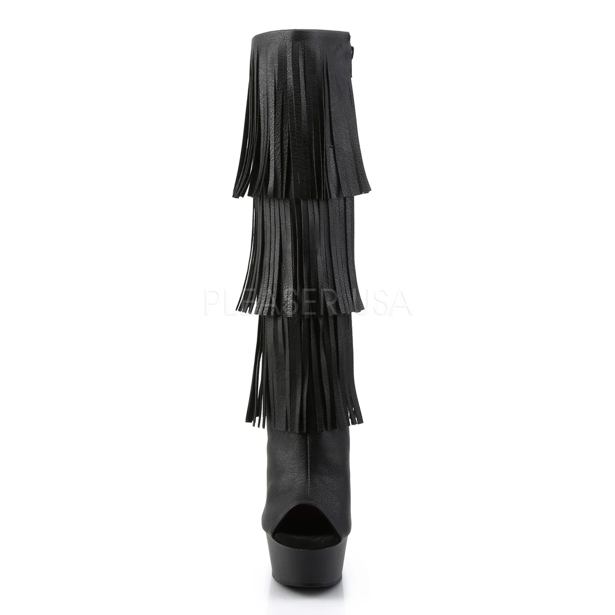 DELIGHT-2019-3 Black Faux Leather/Black Matte - Image 2