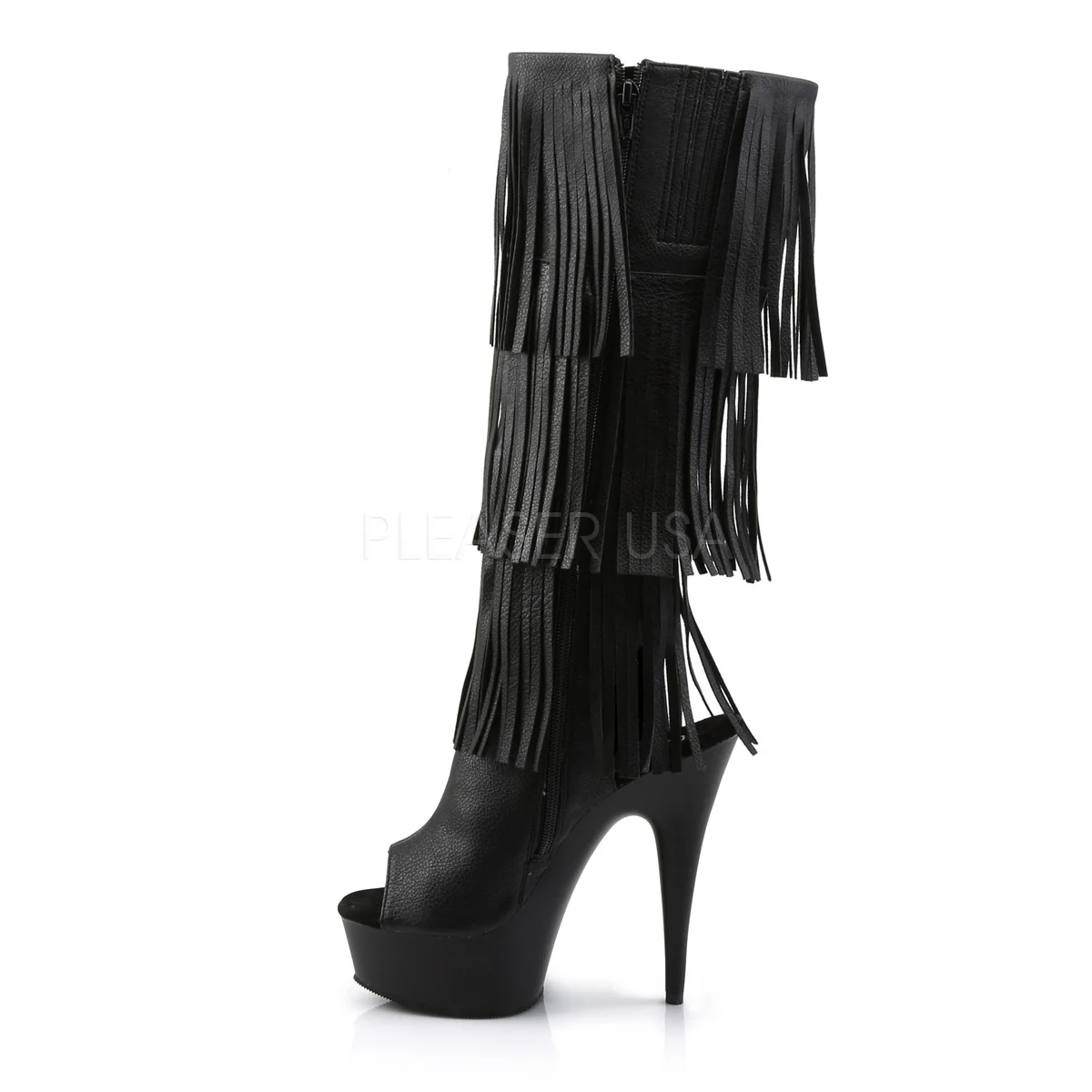 DELIGHT-2019-3 Black Faux Leather/Black Matte - Image 3