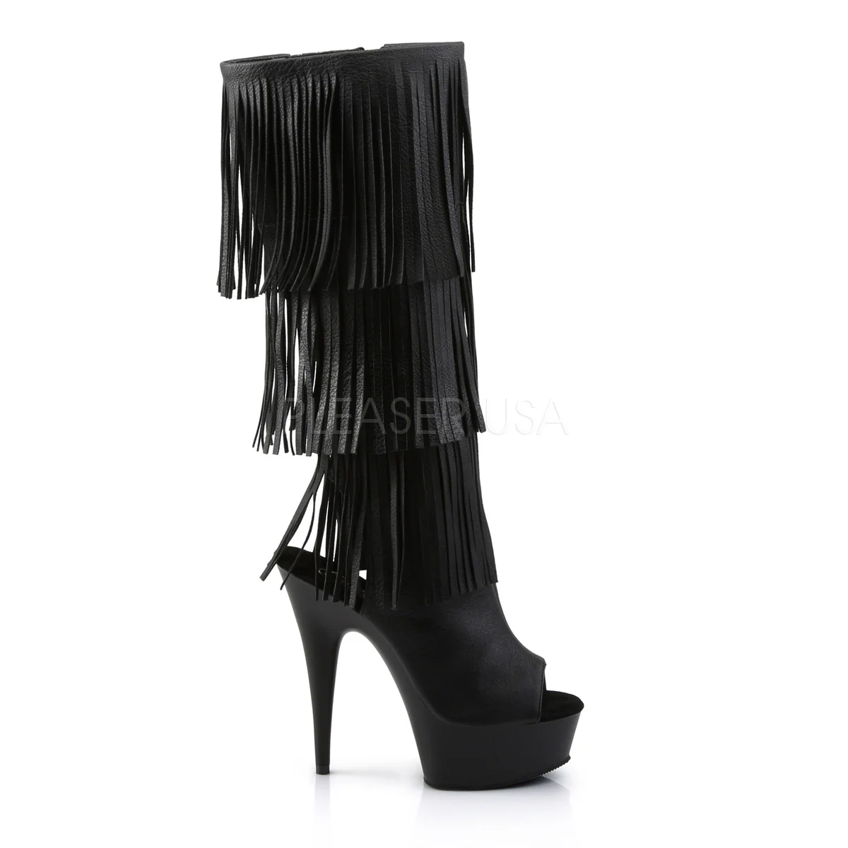DELIGHT-2019-3 Black Faux Leather/Black Matte - Image 5