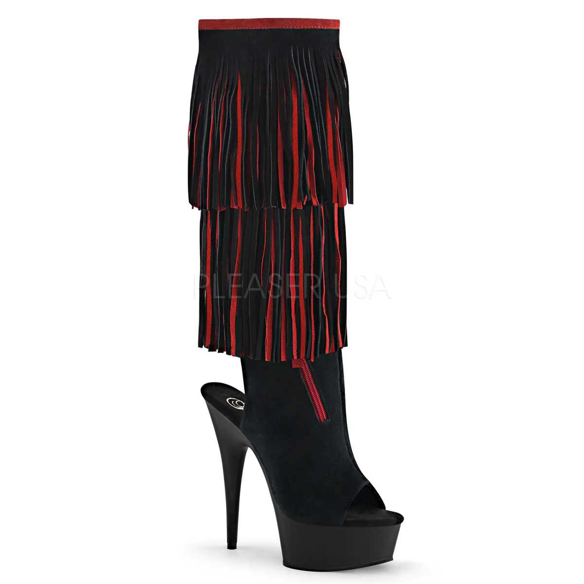 DELIGHT-2059TT  Black-Red Suede/Black Matte