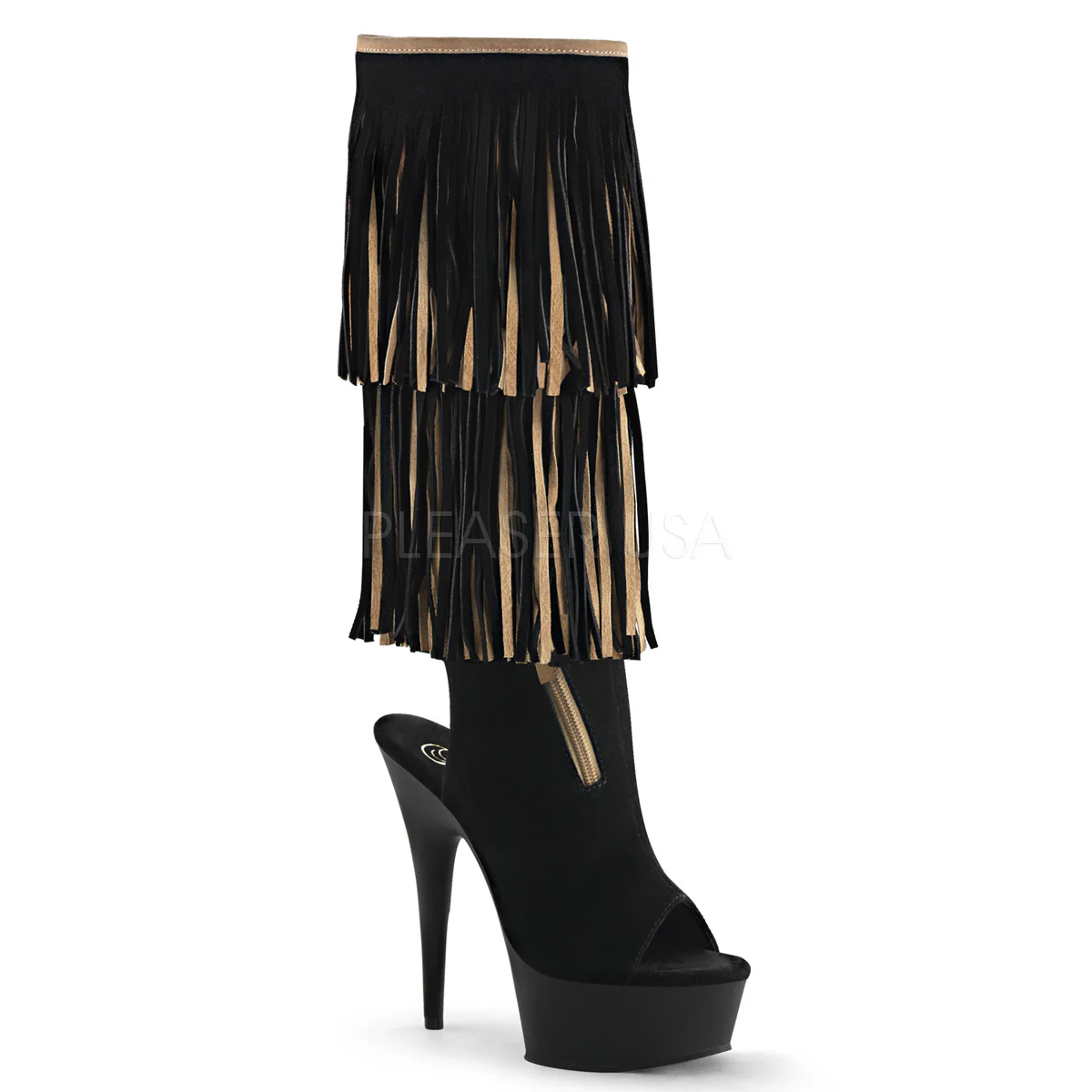 DELIGHT-2059TT  Black-Tan Suede/Black Matte