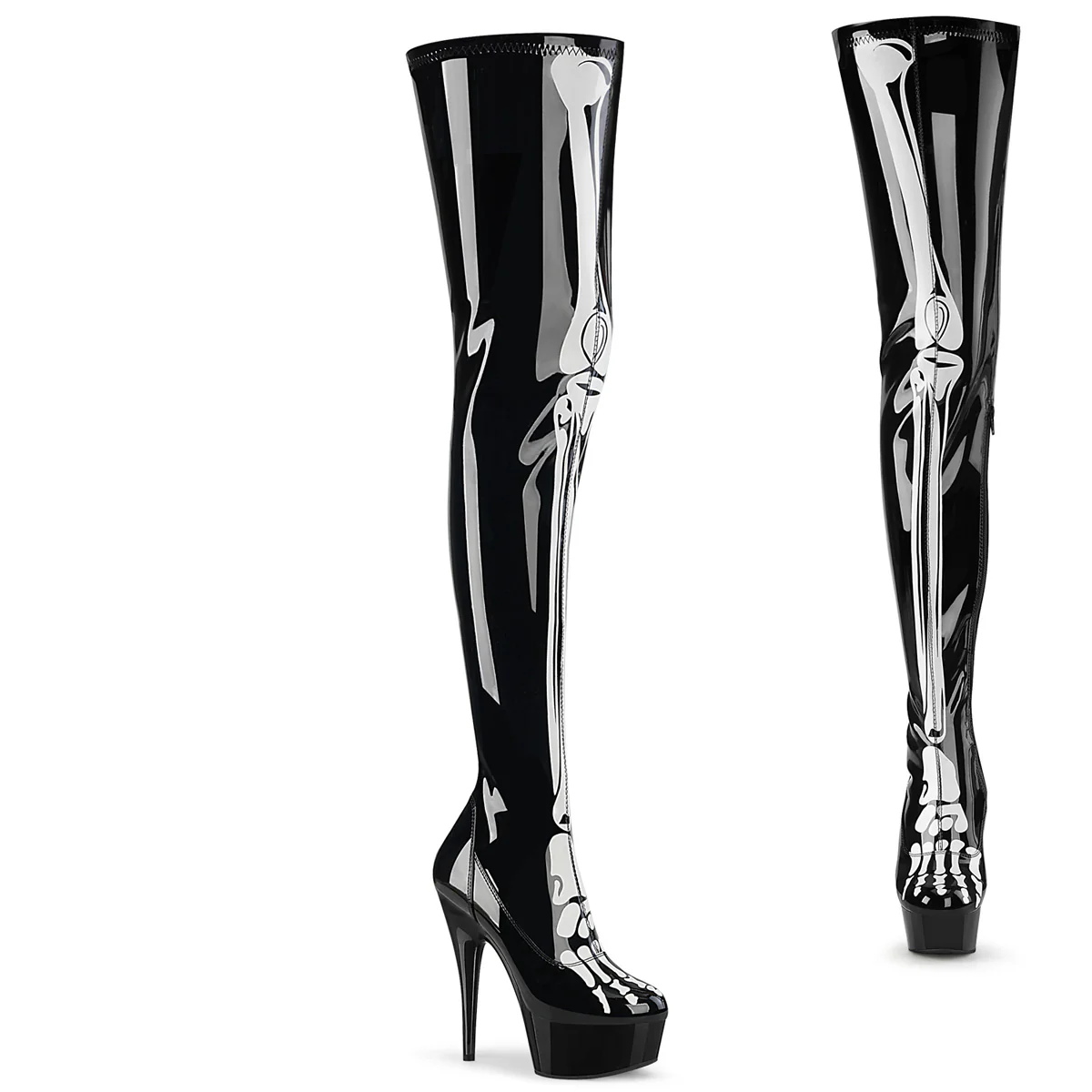 DELIGHT-3000BONE Black Stretch Patent/Black