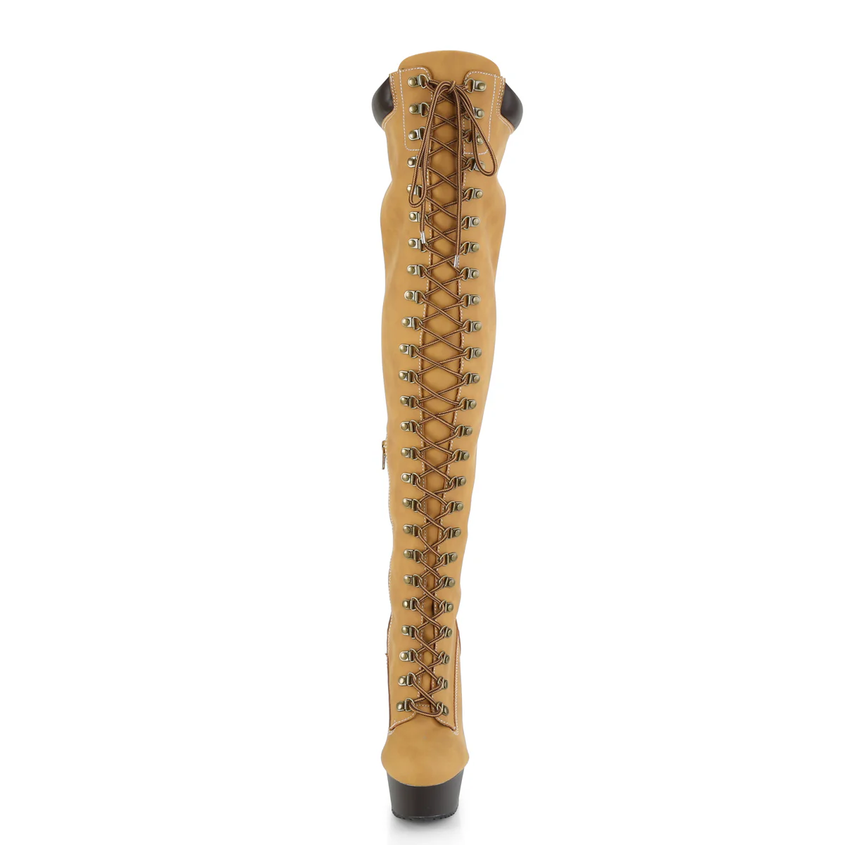 DELIGHT-3000TL Tan Nubuck Faux Leather/Dark Brown Matte - Image 2