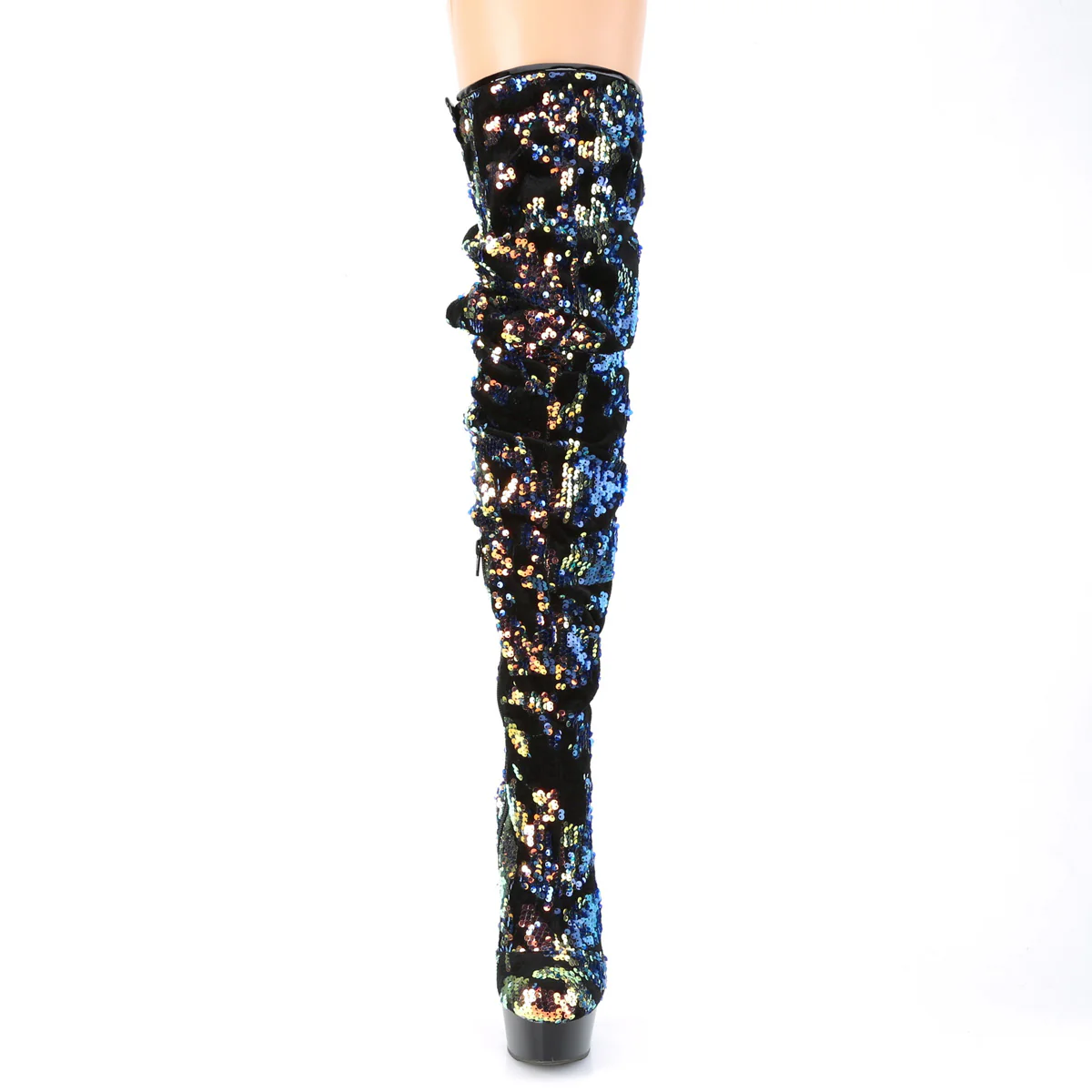 DELIGHT-3004  Blue Iridescent Sequins/Black - Image 2