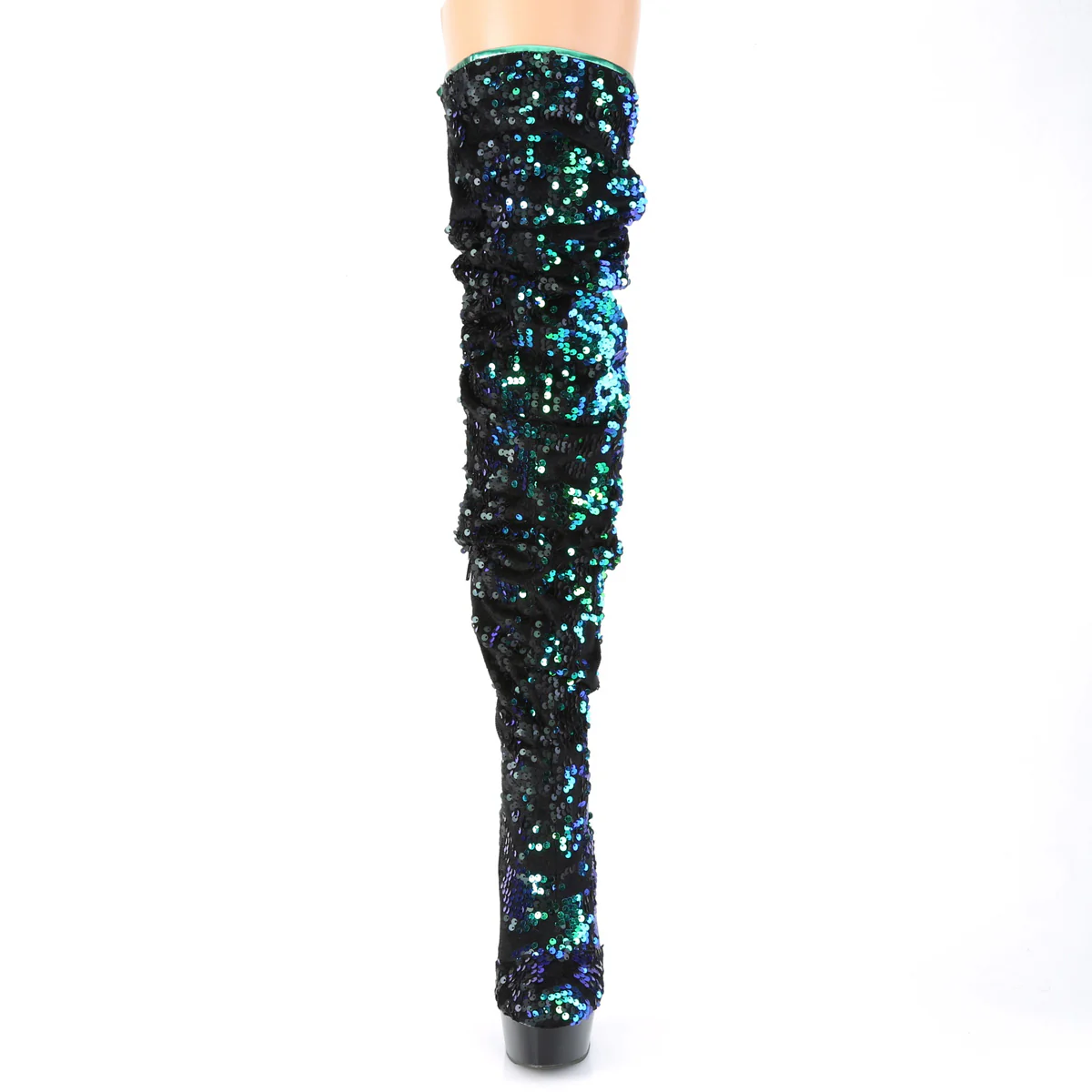 DELIGHT-3004  Green Iridescent Sequins/Black - Image 2