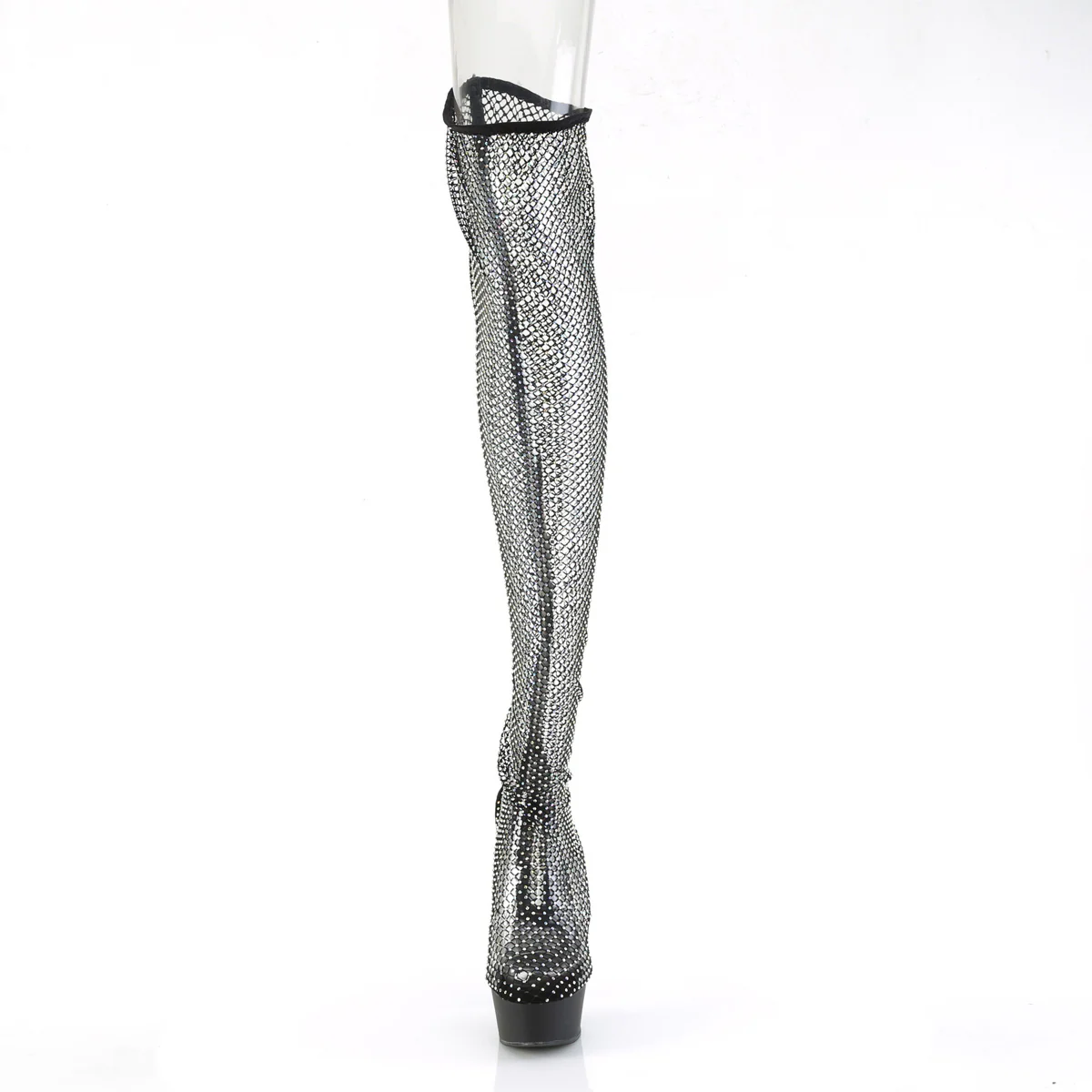 DELIGHT-3009  Black Faux Suede-RS Mesh/Black Matte - Image 2