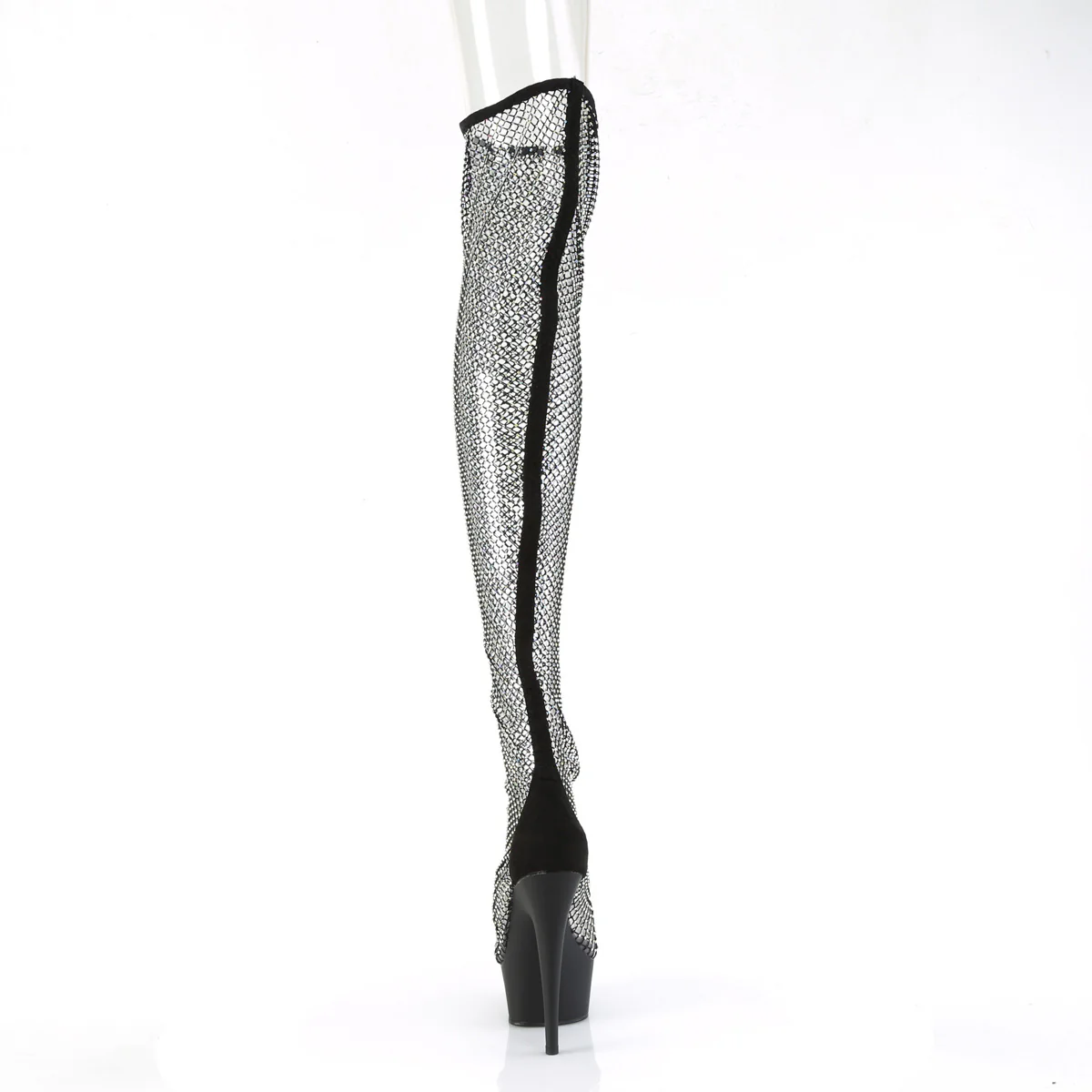 DELIGHT-3009  Black Faux Suede-RS Mesh/Black Matte - Image 4