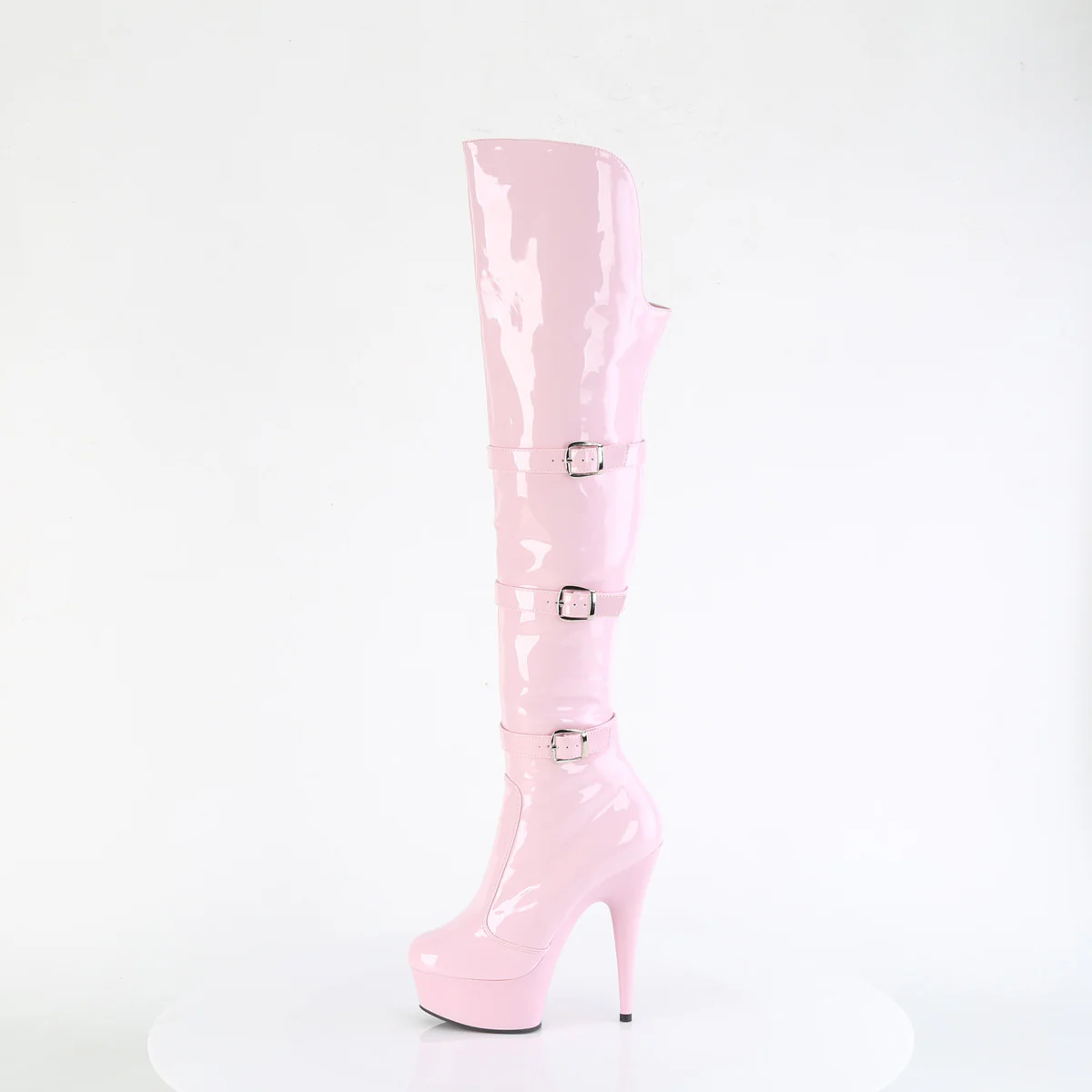 DELIGHT-3018  Baby Pink Stretch Patent/Baby Pink - Image 3