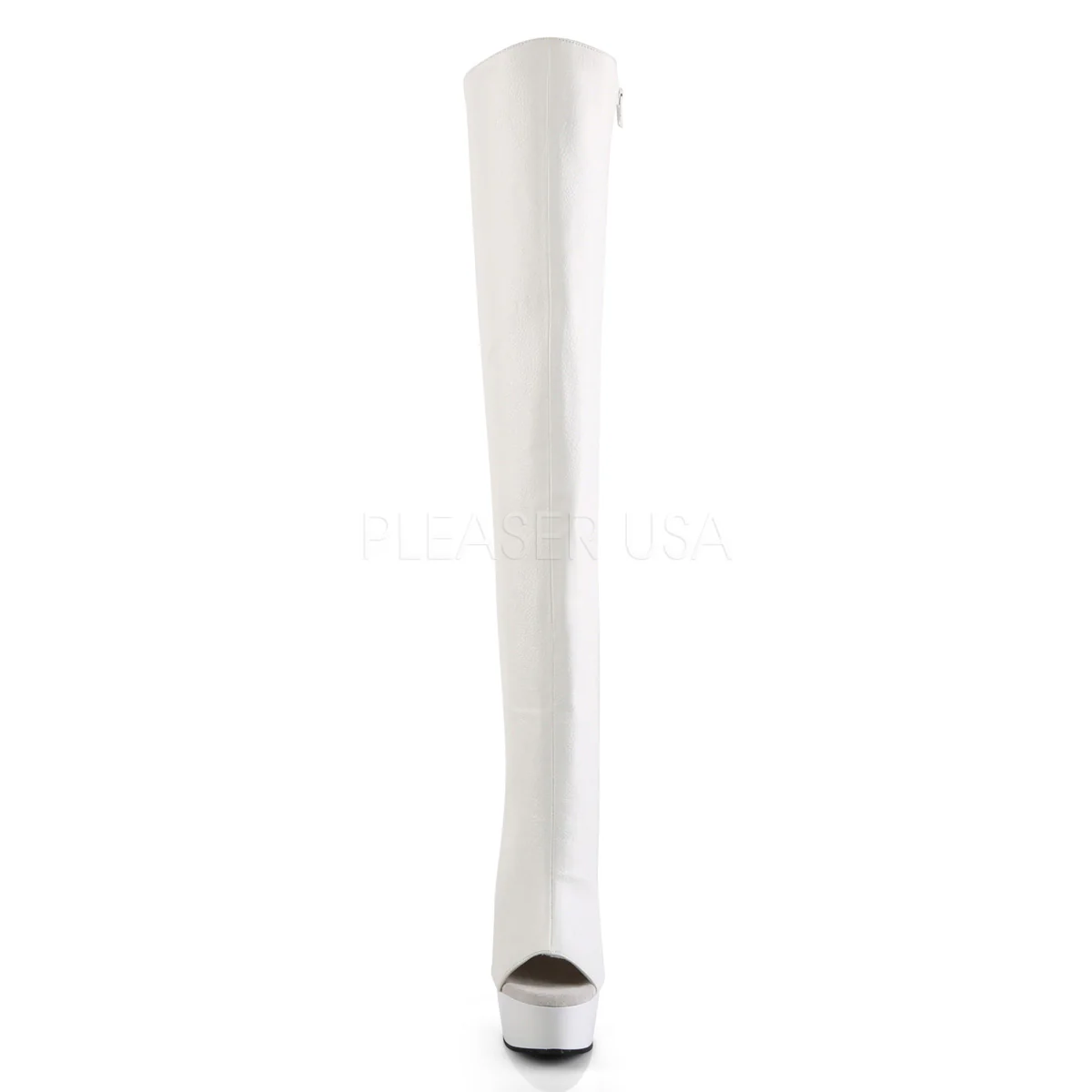 DELIGHT-3019  White Faux Leather/White - Image 2