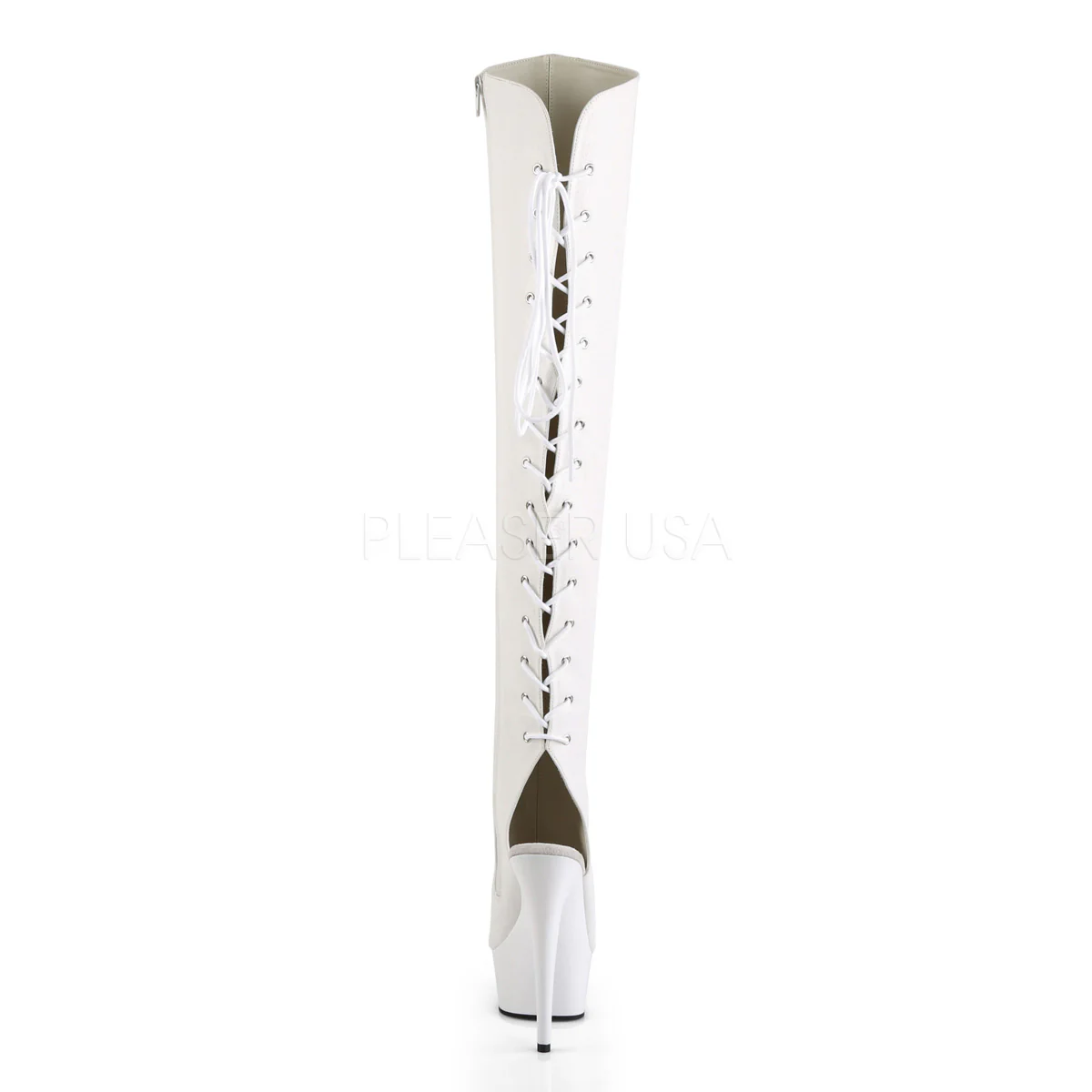 DELIGHT-3019  White Faux Leather/White - Image 4