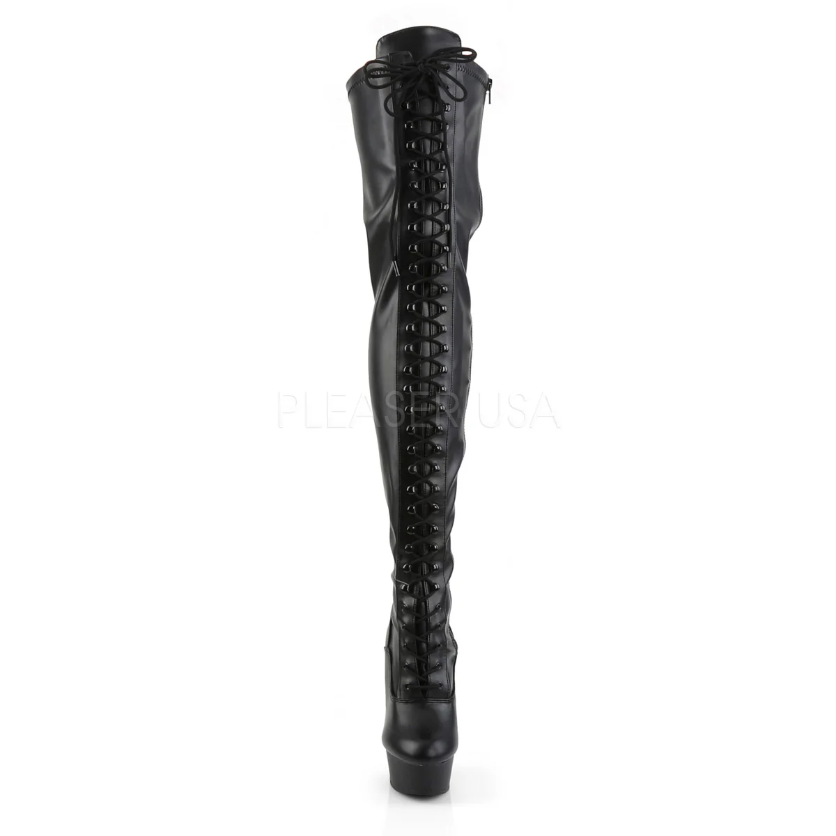 DELIGHT-3023 Black Str Faux Leather/Black Matte - Image 2