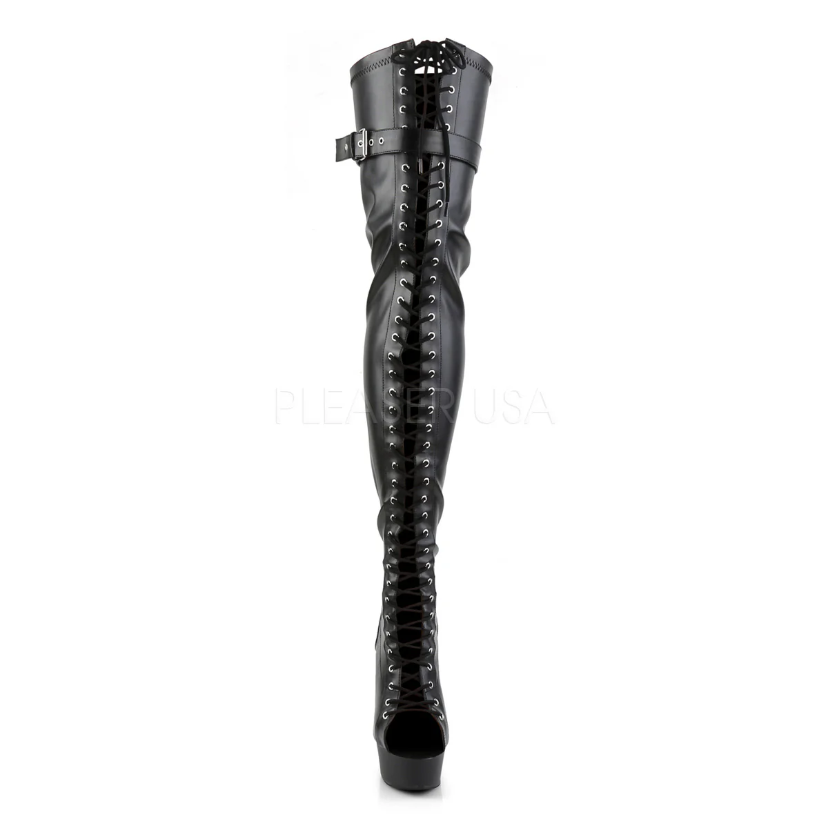 DELIGHT-3025  Black Str Faux Leather/Black Matte - Image 2
