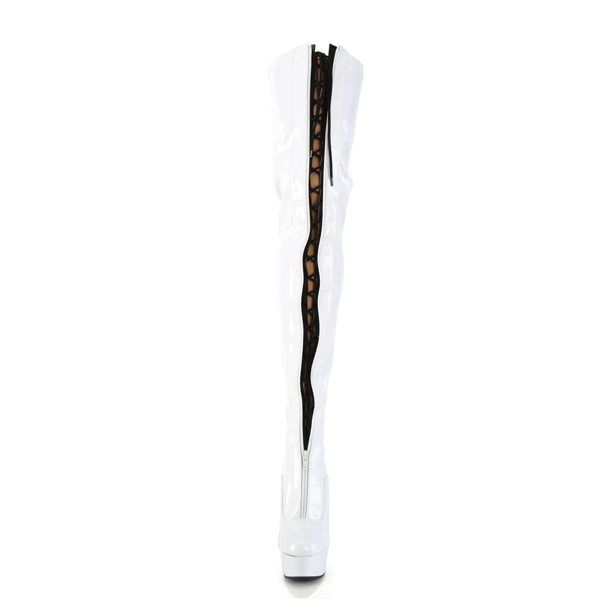 DELIGHT-3027 White-Black Stretch Patent - Image 2