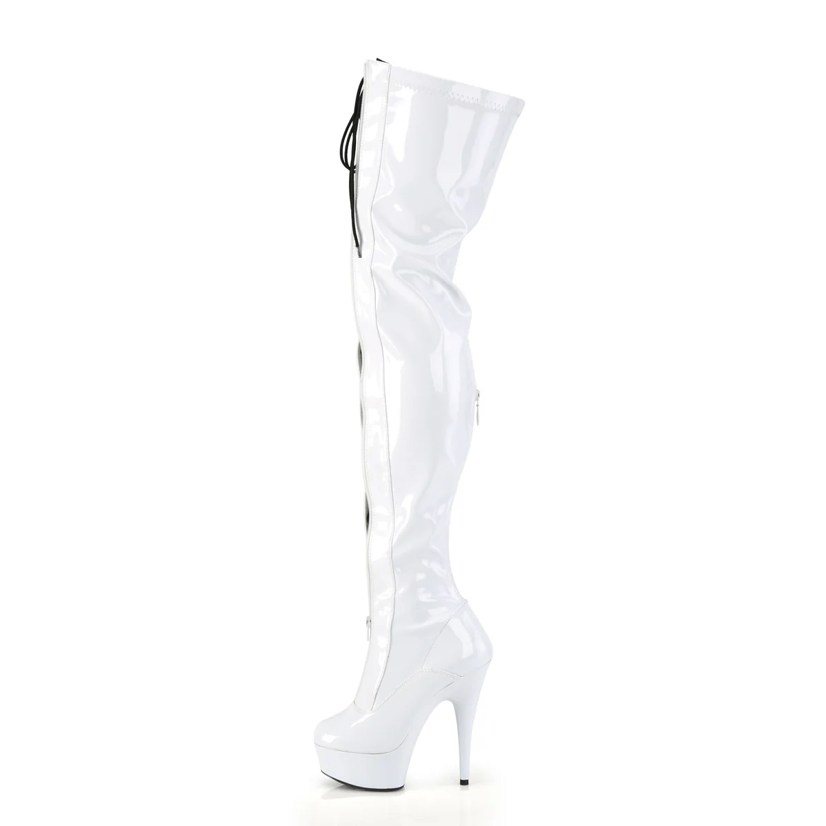 DELIGHT-3027 White-Black Stretch Patent - Image 3