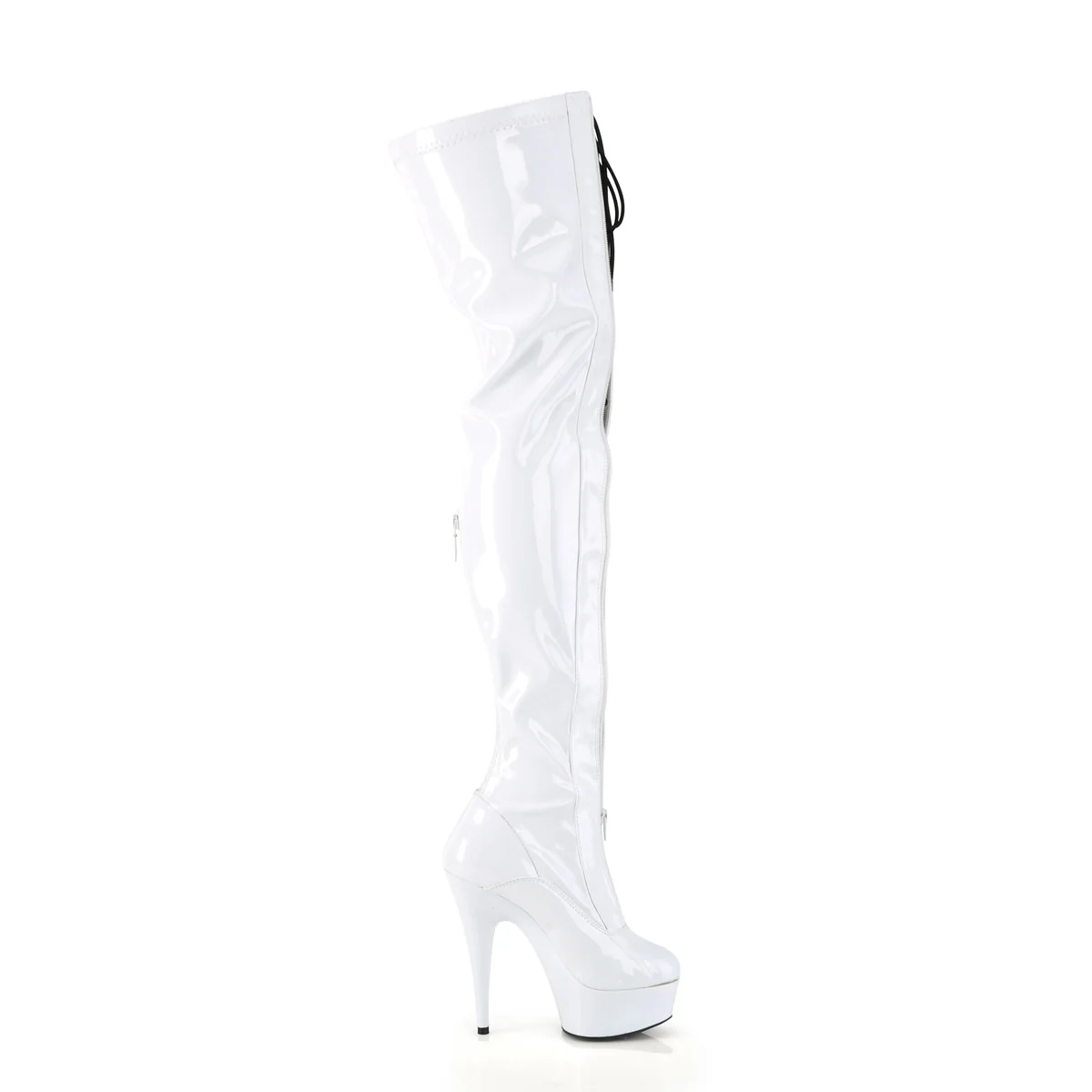 DELIGHT-3027 White-Black Stretch Patent - Image 5