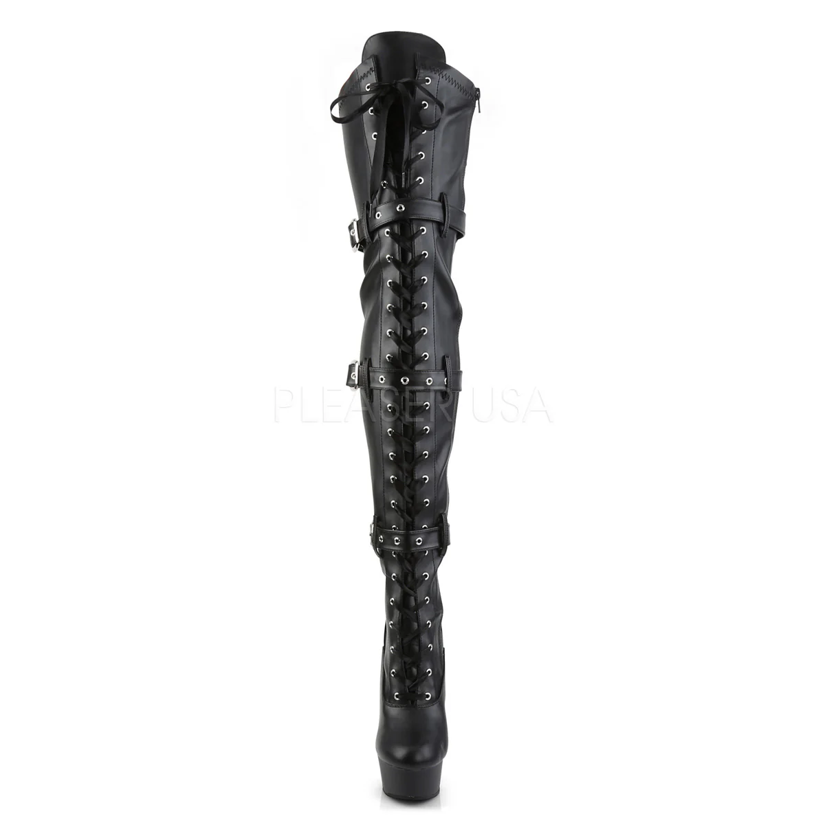 DELIGHT-3028  Black Str Faux Leather/Black Matte - Image 2