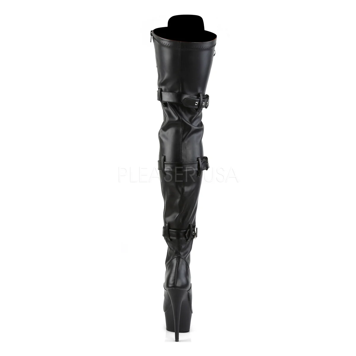 DELIGHT-3028  Black Str Faux Leather/Black Matte - Image 4