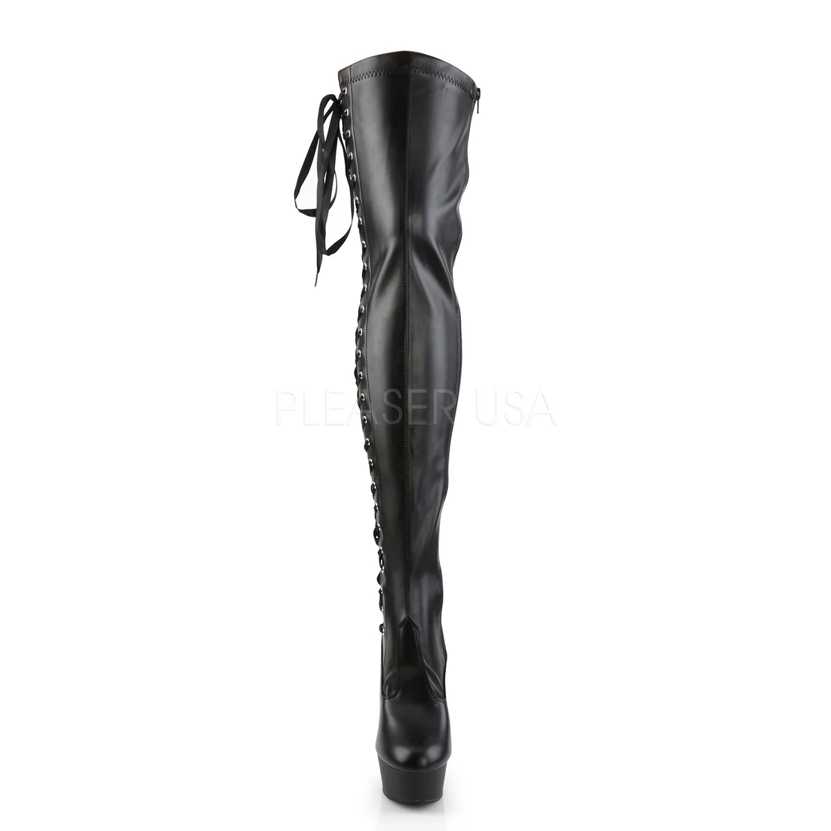 DELIGHT-3050  Black Str Faux Leather/Black Matte - Image 2