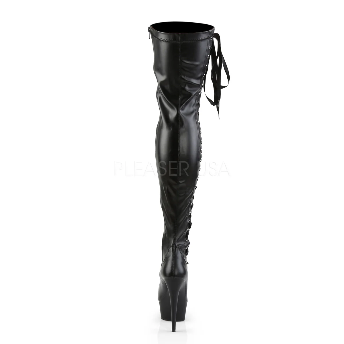 DELIGHT-3050  Black Str Faux Leather/Black Matte - Image 4