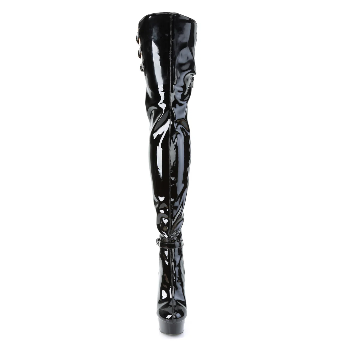 DELIGHT-3055 Black Stretch Patent/Black - Image 2