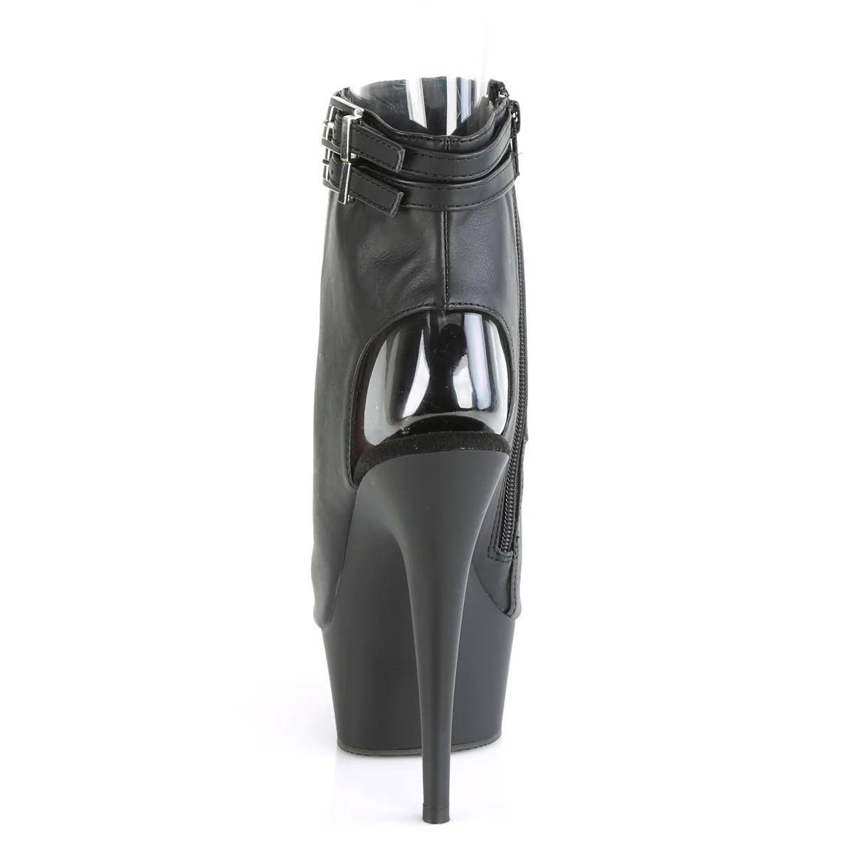 DELIGHT-600-18 Black Faux Leather/Black Matte - Image 4