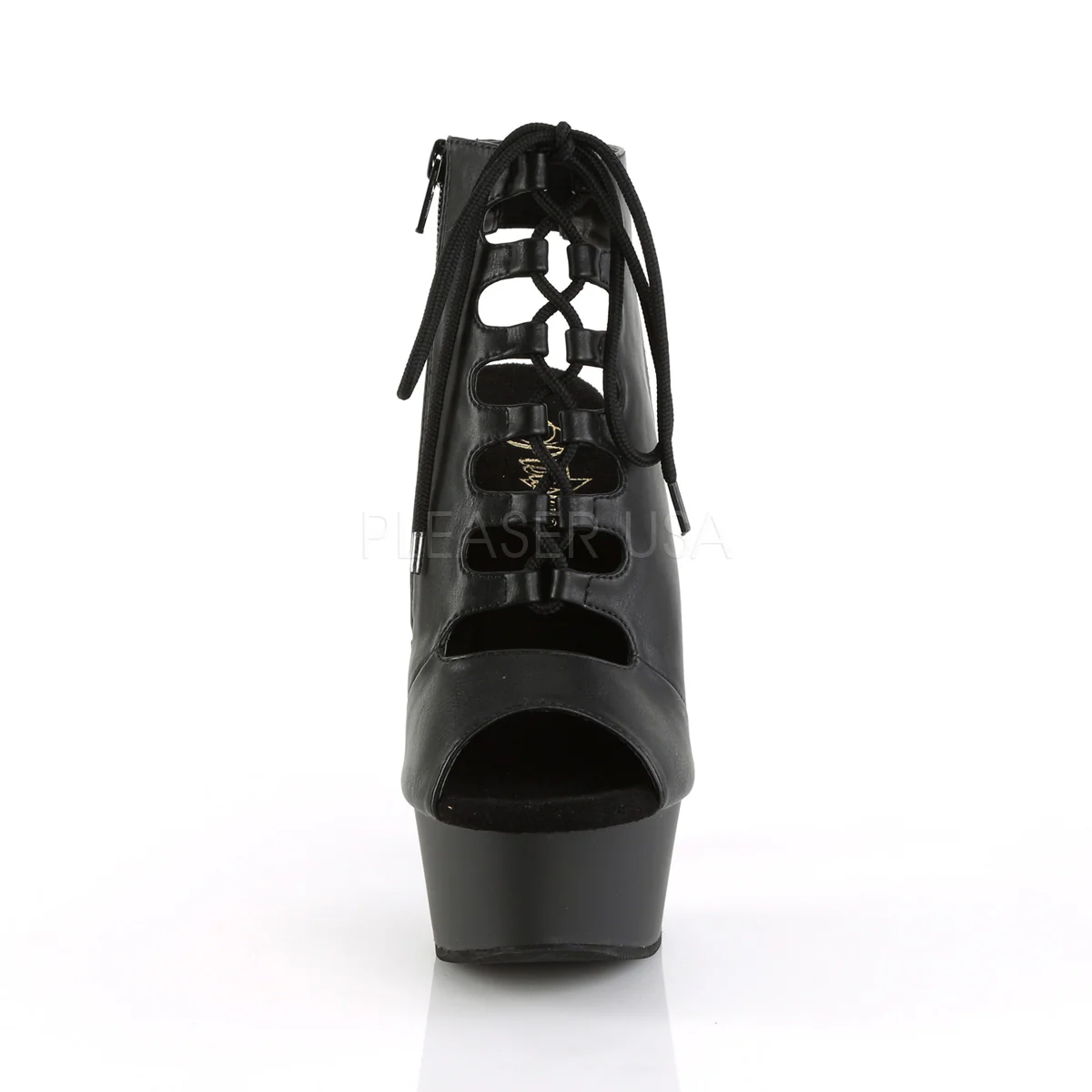 DELIGHT-600-20  Black Faux Leather/Black Matte - Image 2