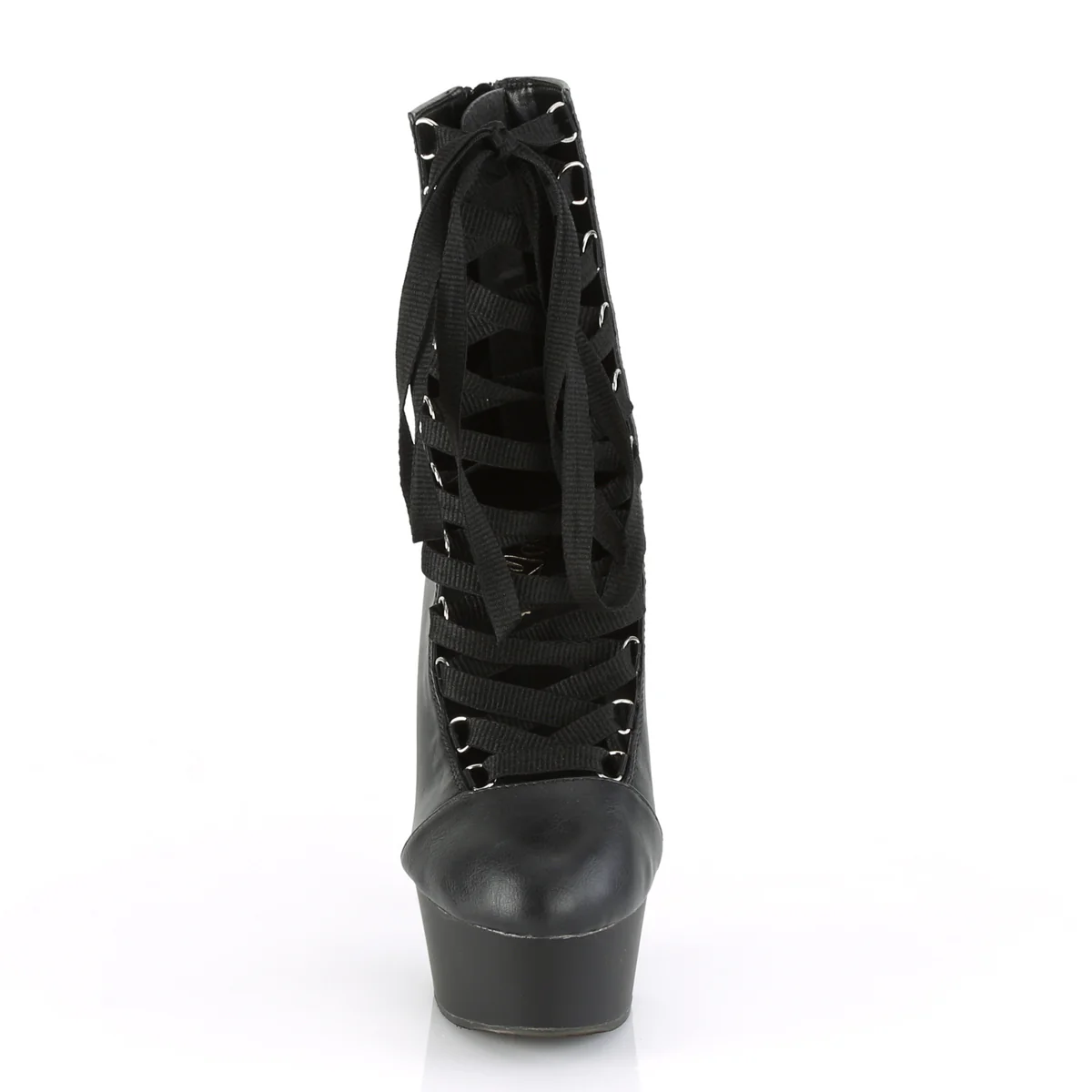 DELIGHT-600-29 Black Faux Leather/Black Matte - Image 2