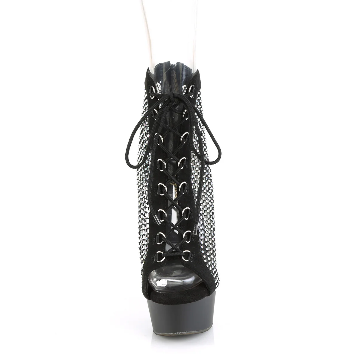 DELIGHT-600-33RM Black Faux Suede-RS Mesh/Black Matte - Image 2