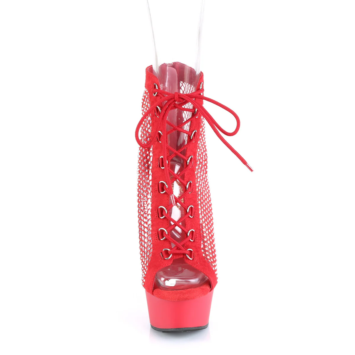 DELIGHT-600-33RM  Red Faux Suede-RS Mesh/Red Matte - Image 2