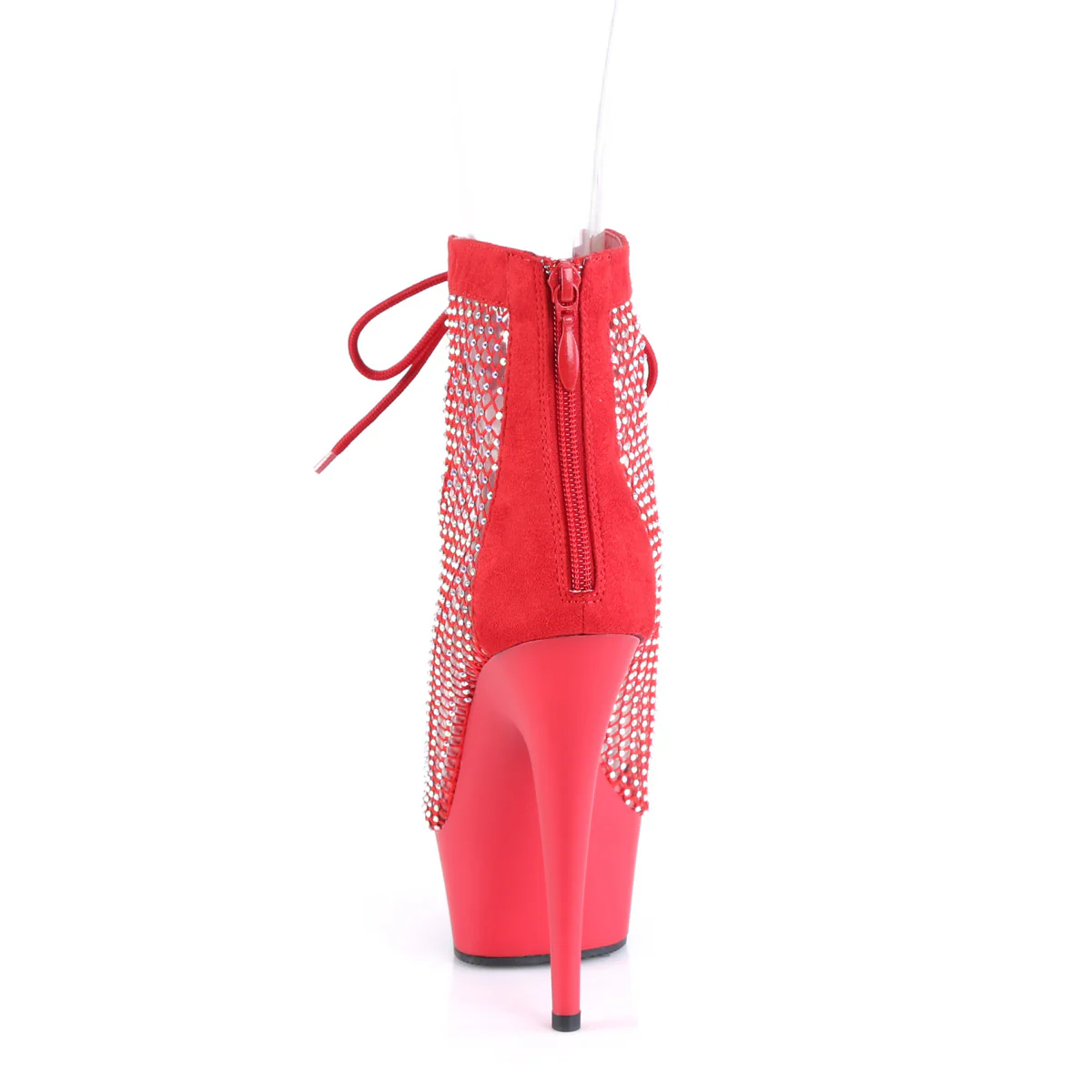 DELIGHT-600-33RM  Red Faux Suede-RS Mesh/Red Matte - Image 4