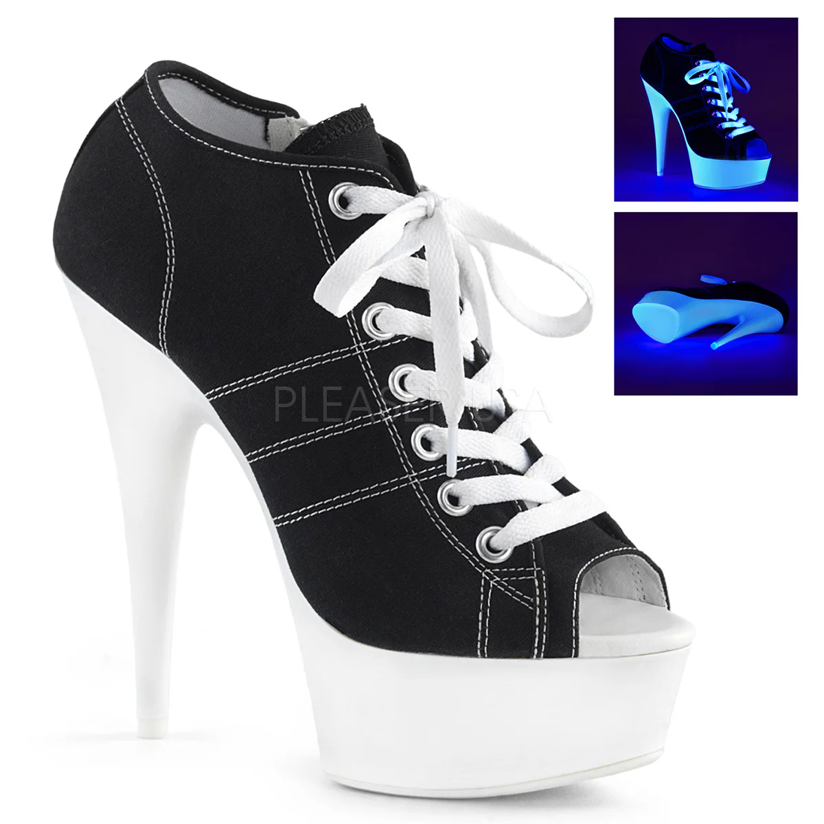 DELIGHT-600SK-01 Black Canvas/Neon White